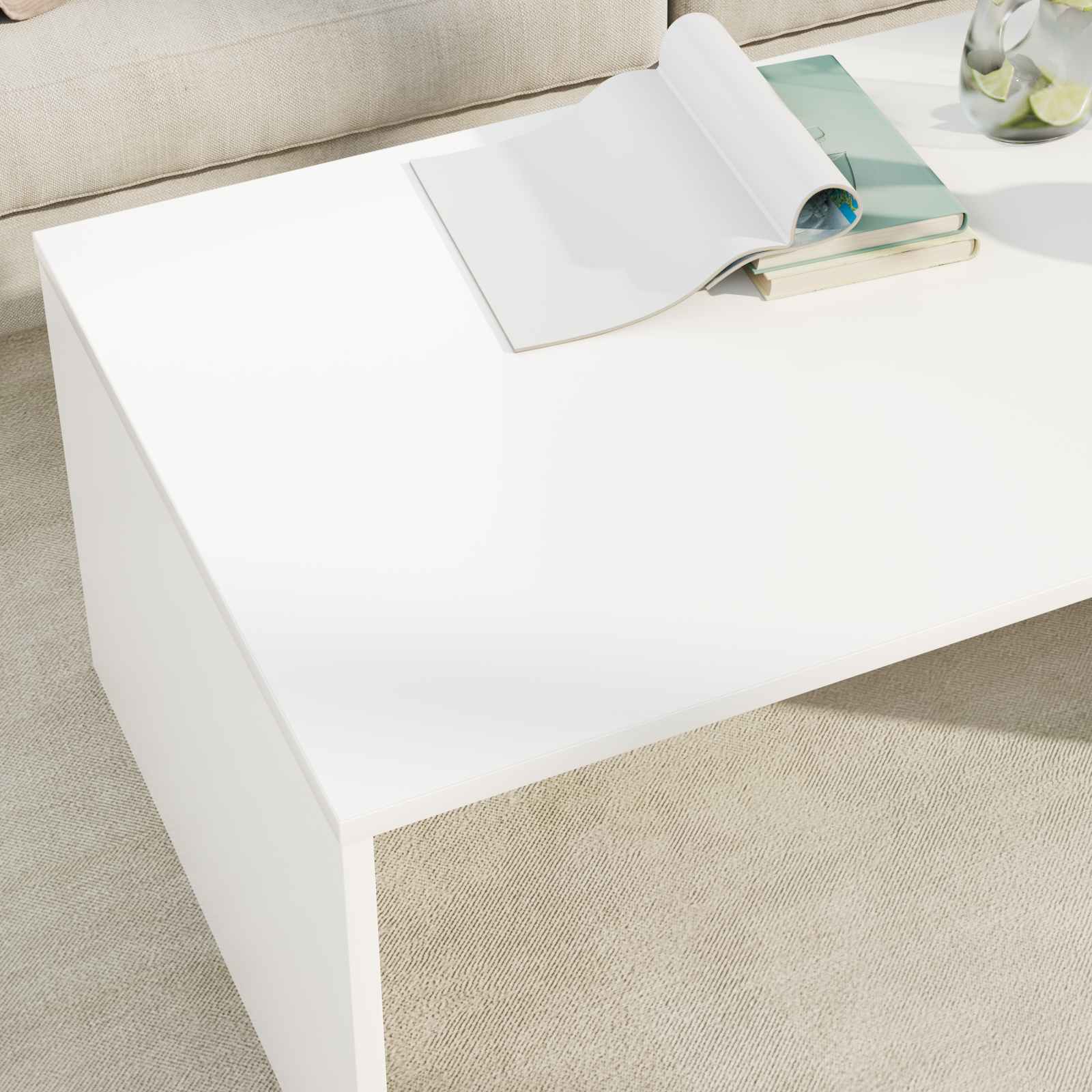 vidaXL Salontafel Wit 95 x 50 x 34 cm Bewerkt hout