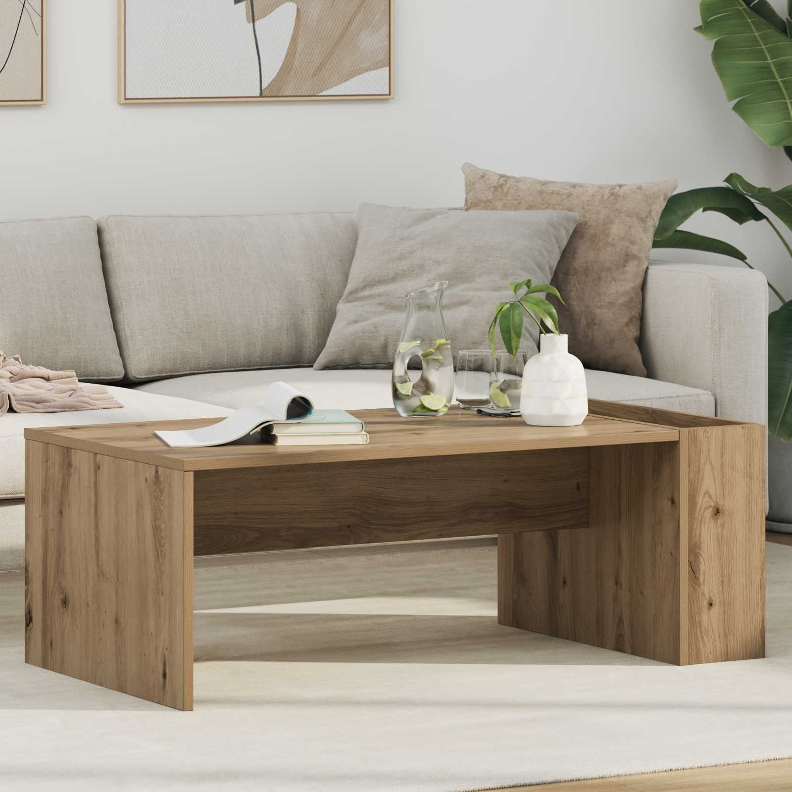 vidaXL Salontafel Wit 95 x 50 x 34 cm Bewerkt hout