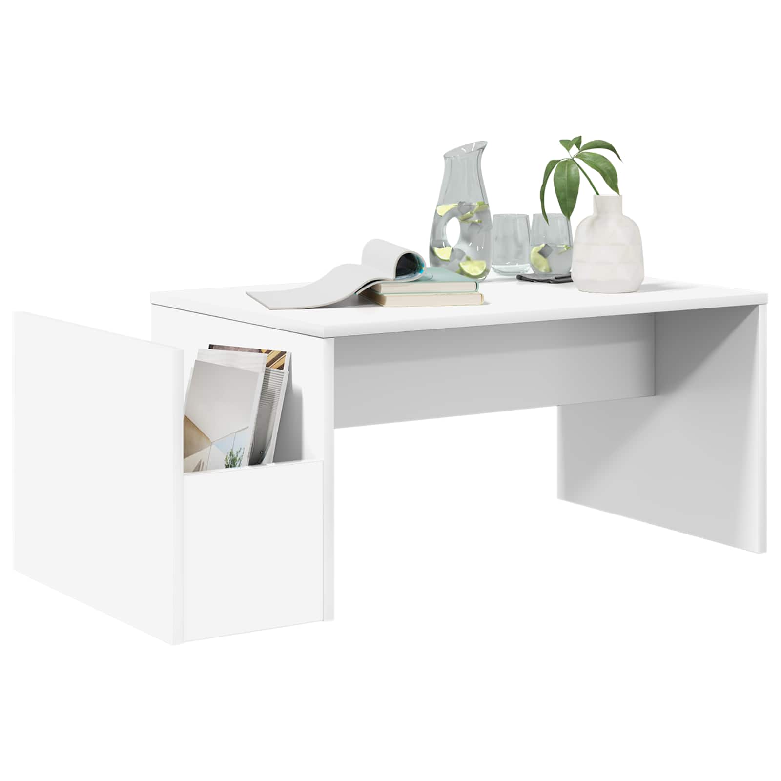 vidaXL Salontafel Wit 90 x 45 x 35 cm Bewerkt hout
