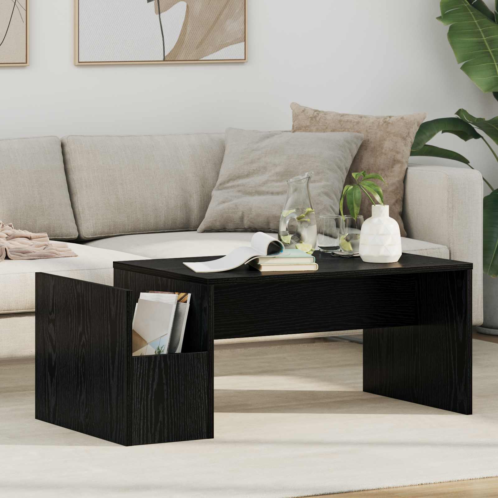vidaXL Salontafel Wit 90 x 45 x 35 cm Bewerkt hout