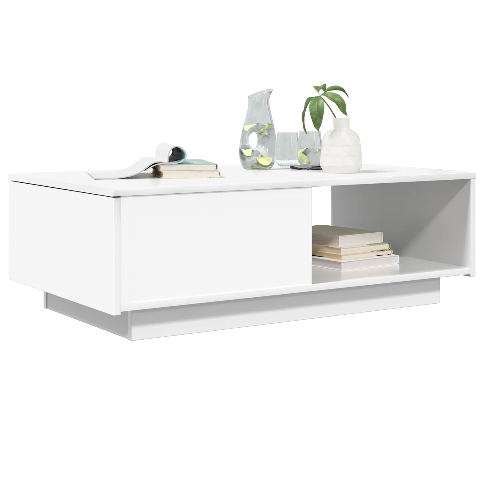 vidaXL Salontafel met lade met opslag Wit 95 x 55 x 31 cm Bewerkt hout