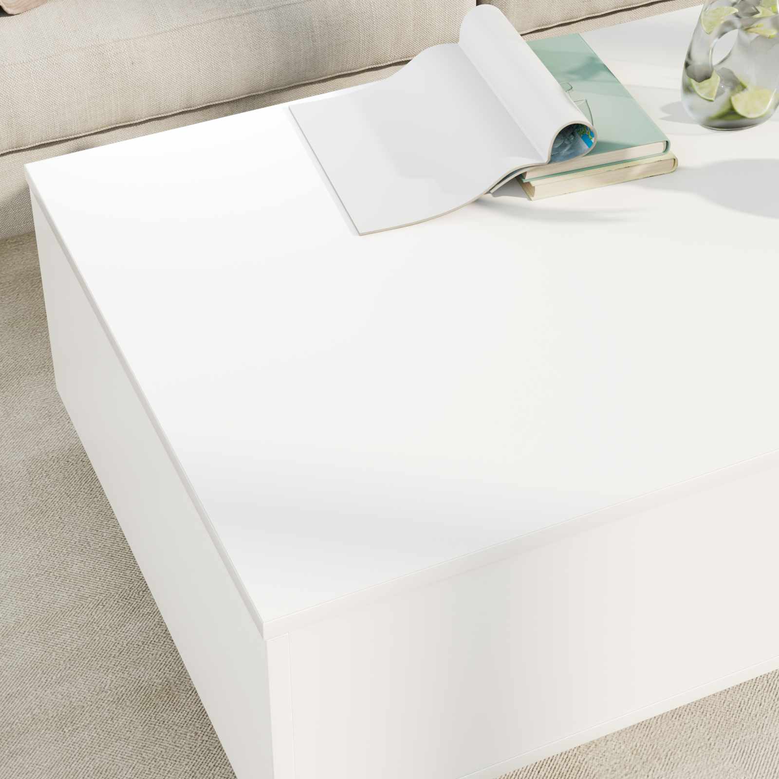 vidaXL Salontafel met lade met opslag Wit 95 x 55 x 31 cm Bewerkt hout