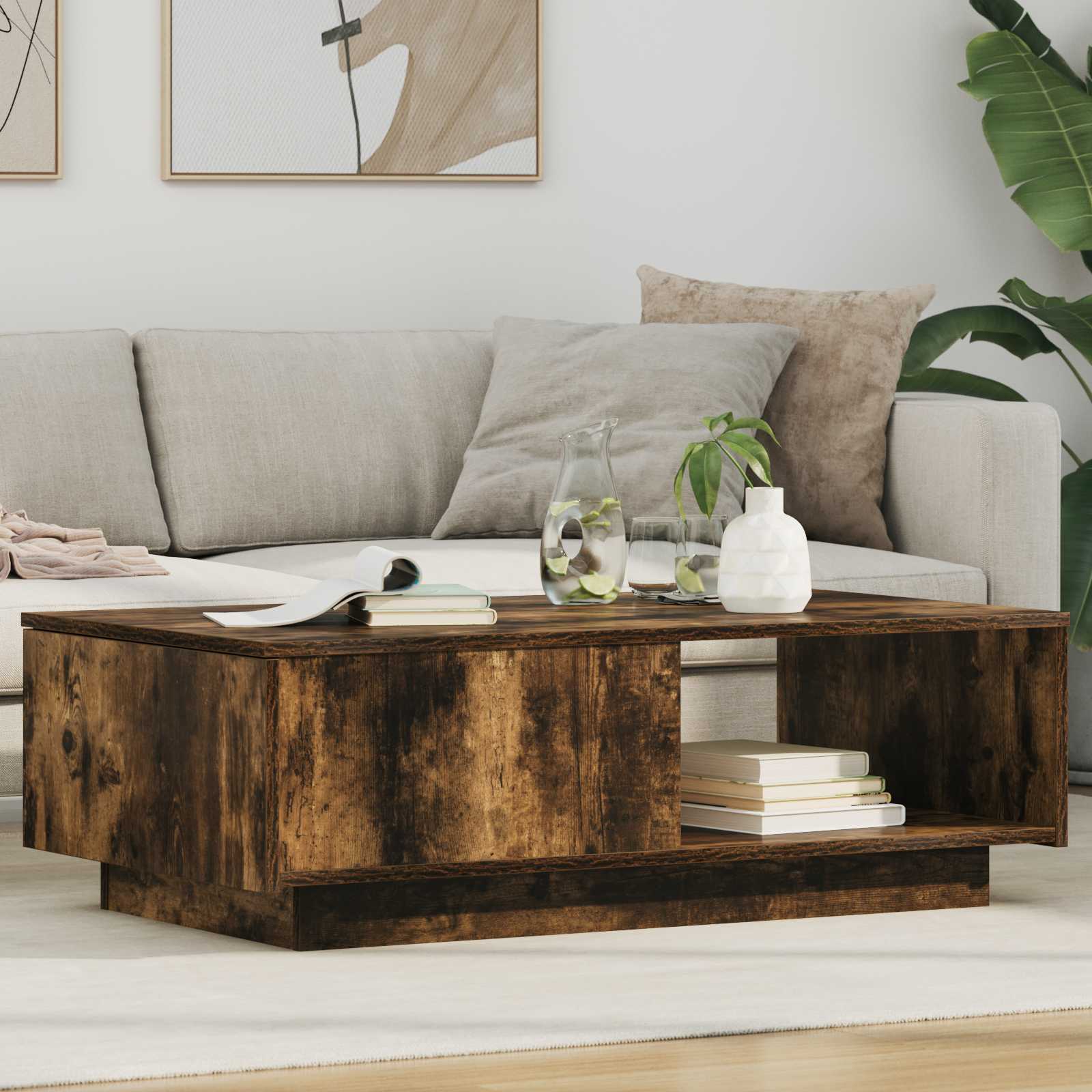 vidaXL Salontafel met lade met opslag Wit 95 x 55 x 31 cm Bewerkt hout