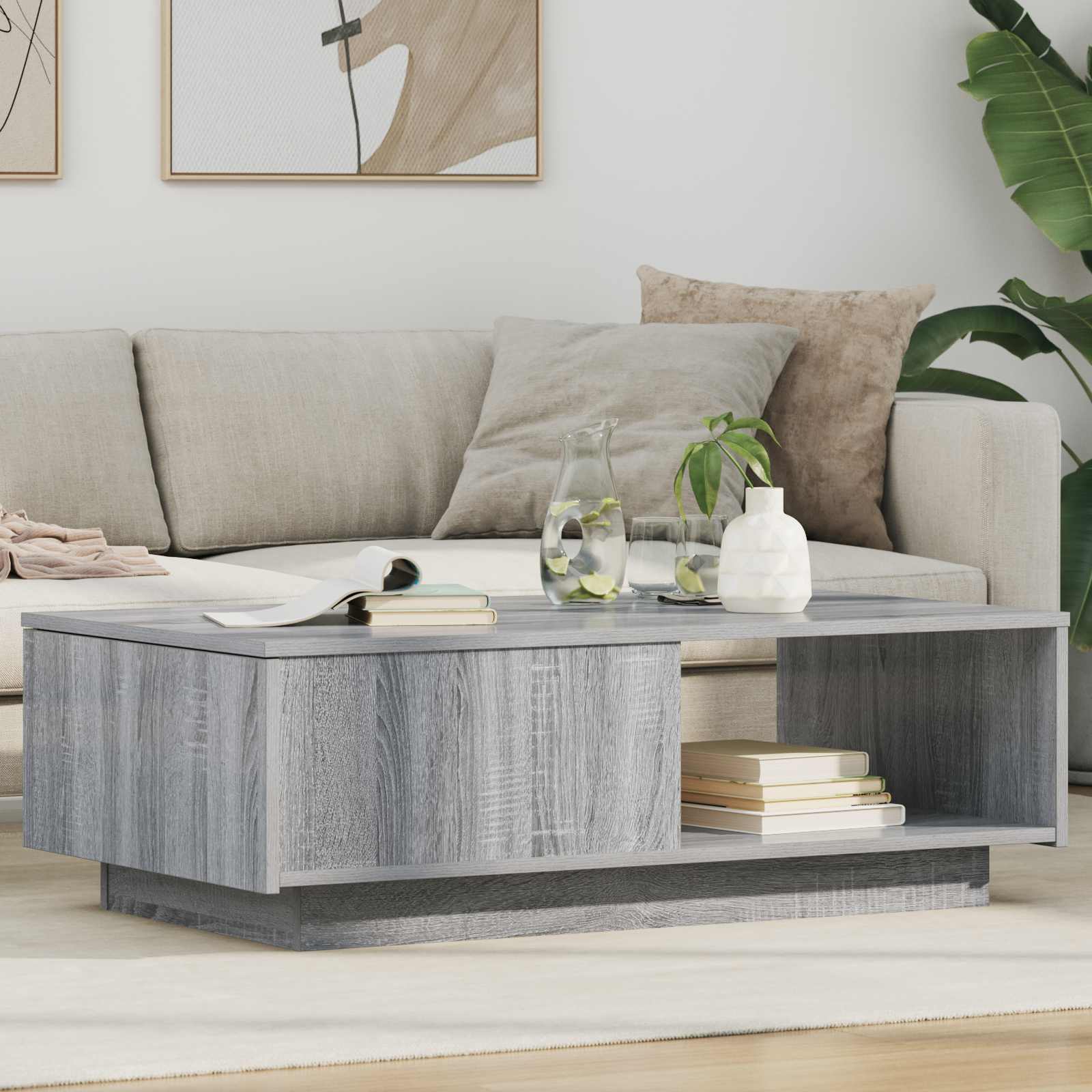 vidaXL Salontafel met lade met opslag Wit 95 x 55 x 31 cm Bewerkt hout