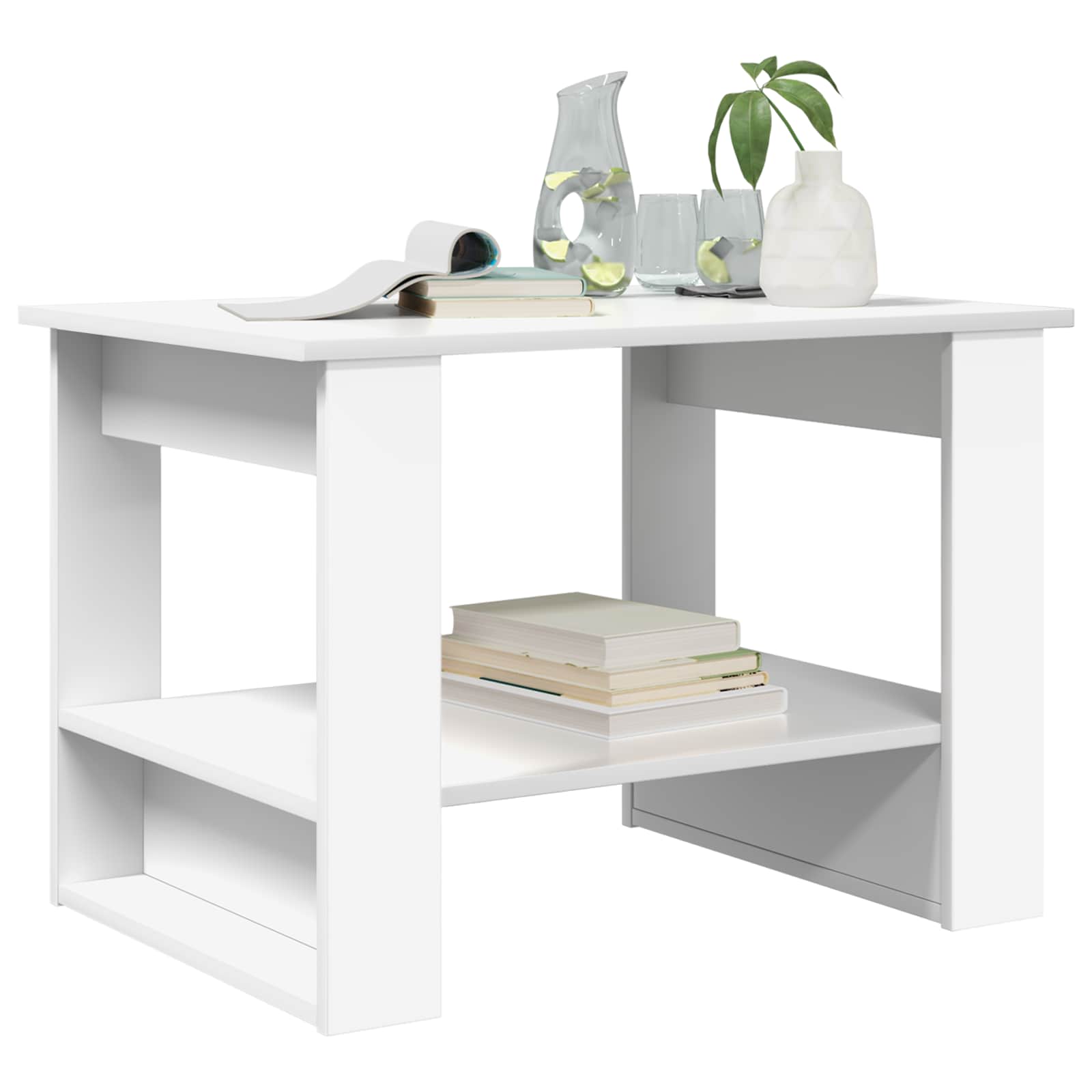 vidaXL Salontafel Wit 72 x 50 x 50 cm Bewerkt hout
