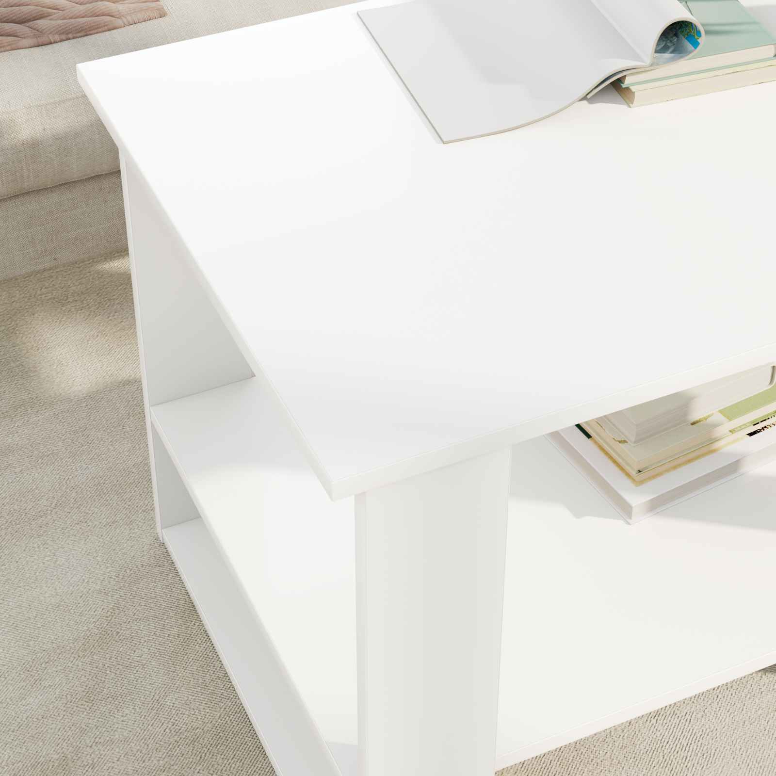 vidaXL Salontafel Wit 72 x 50 x 50 cm Bewerkt hout