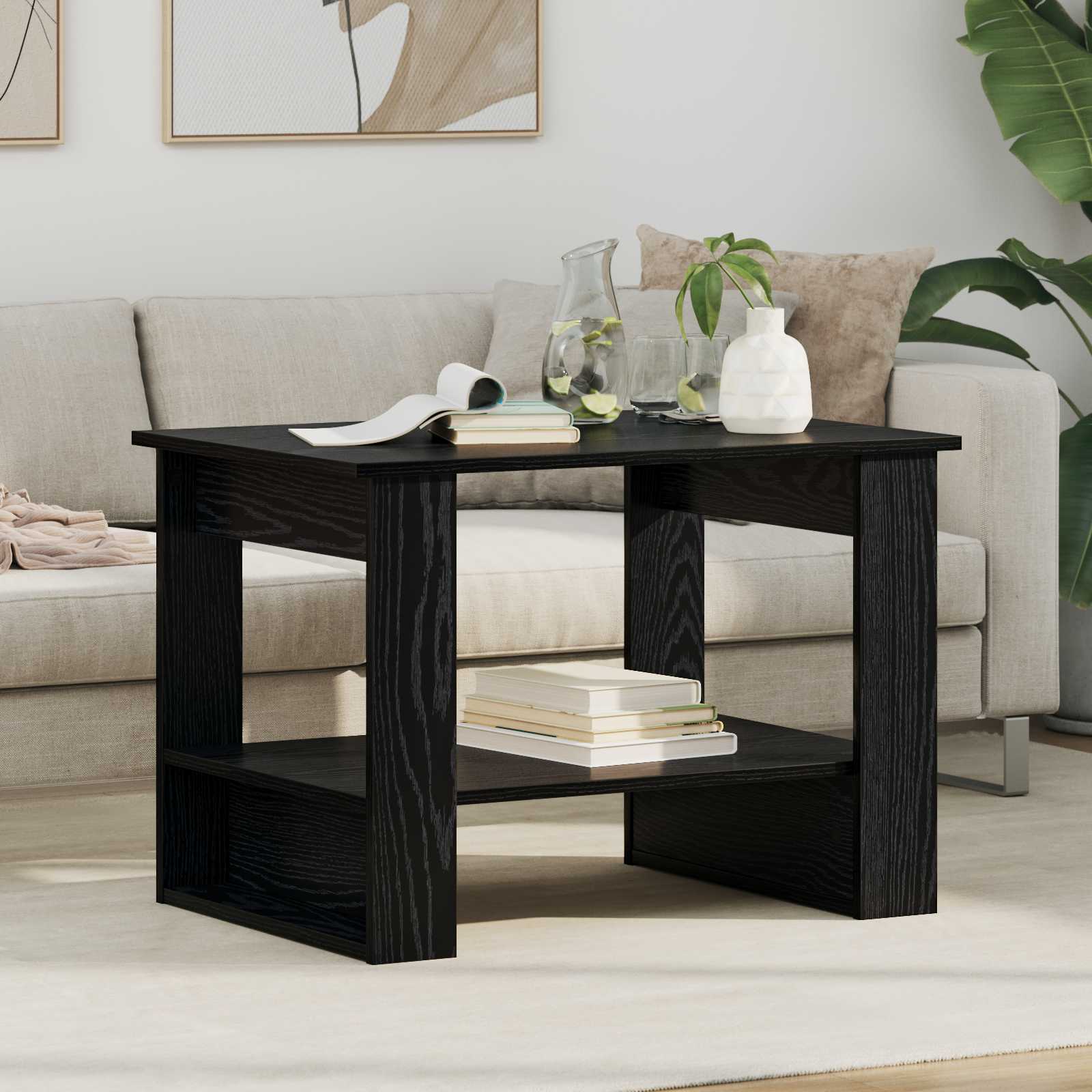 vidaXL Salontafel Wit 72 x 50 x 50 cm Bewerkt hout