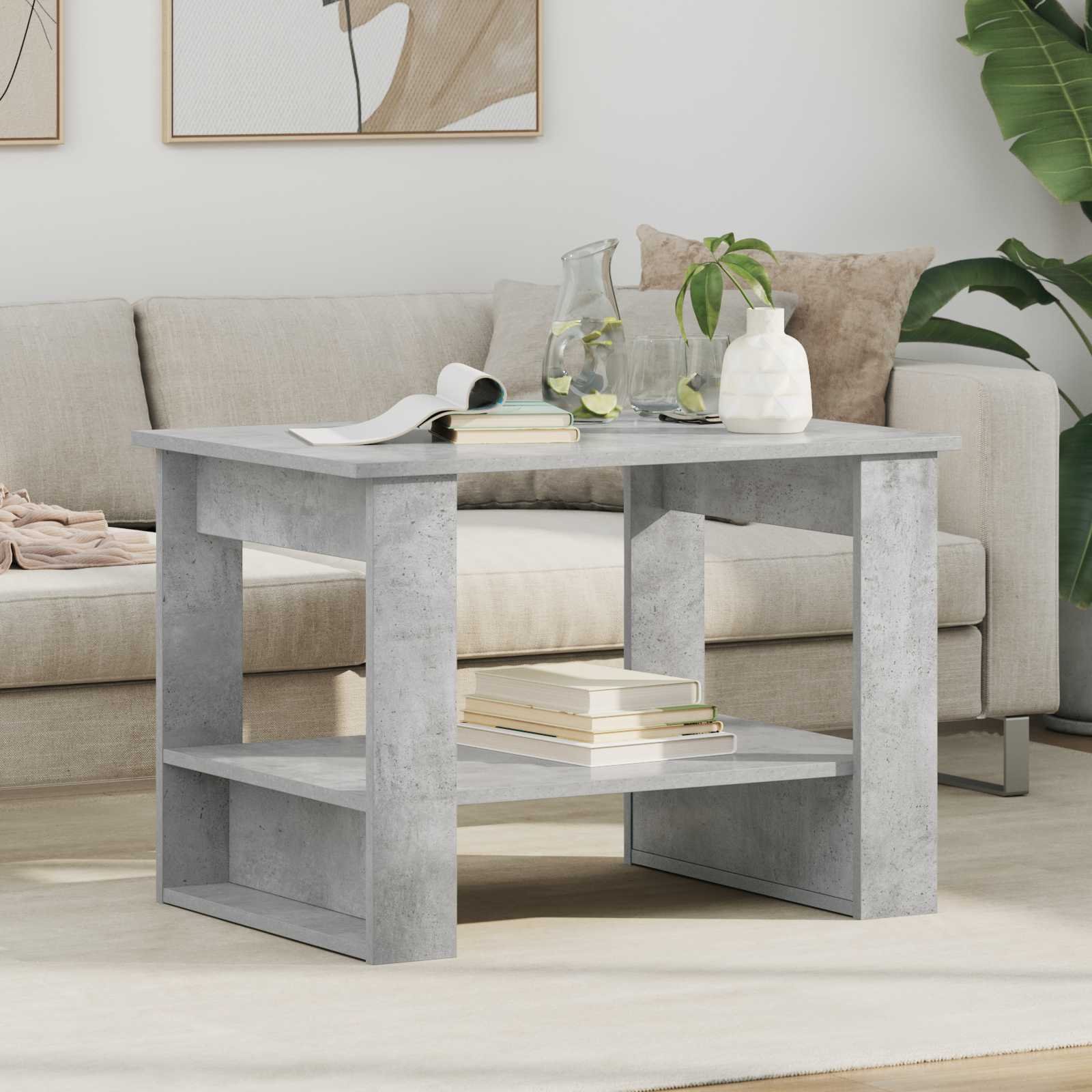 vidaXL Salontafel Wit 72 x 50 x 50 cm Bewerkt hout