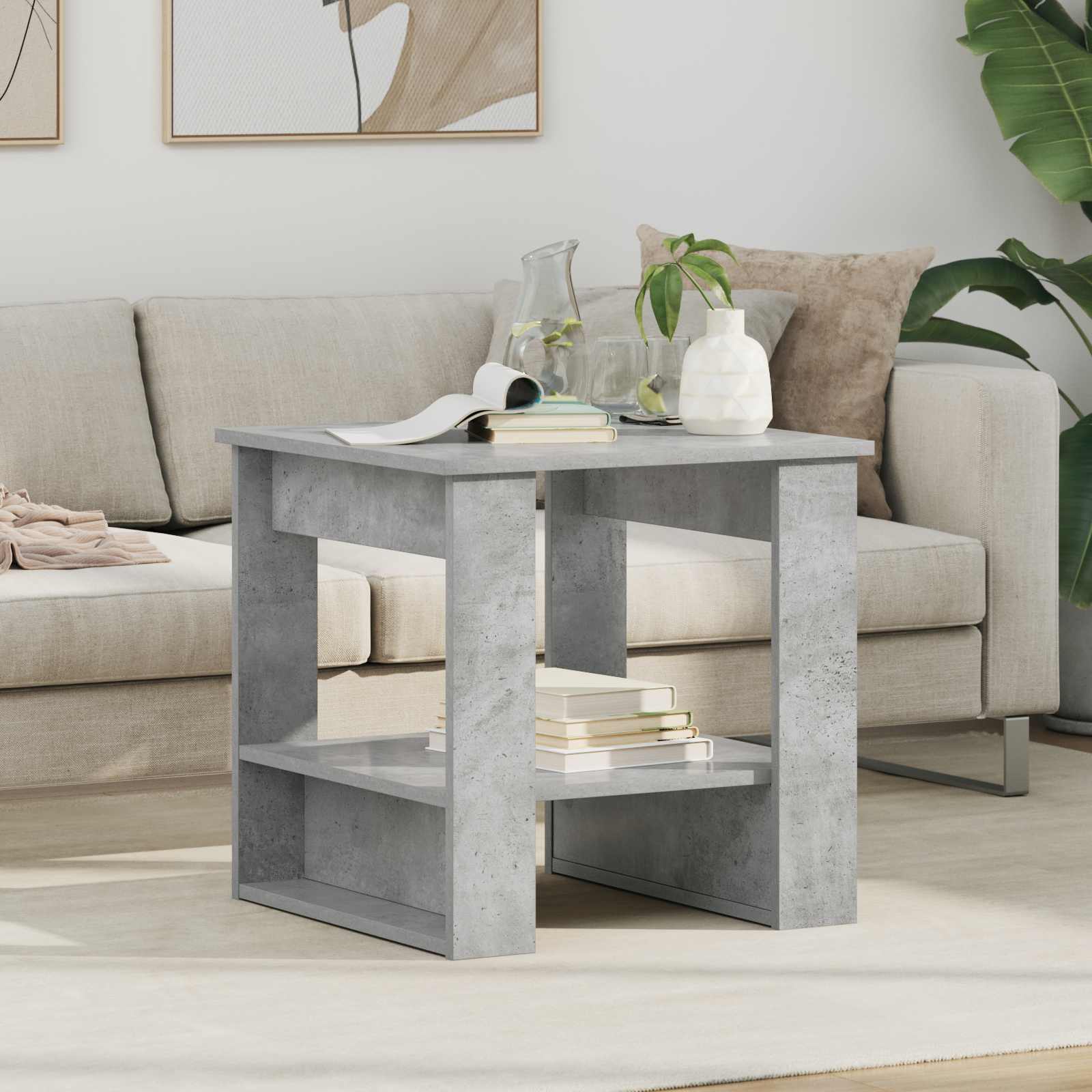 vidaXL Salontafel Wit 72 x 50 x 50 cm Bewerkt hout