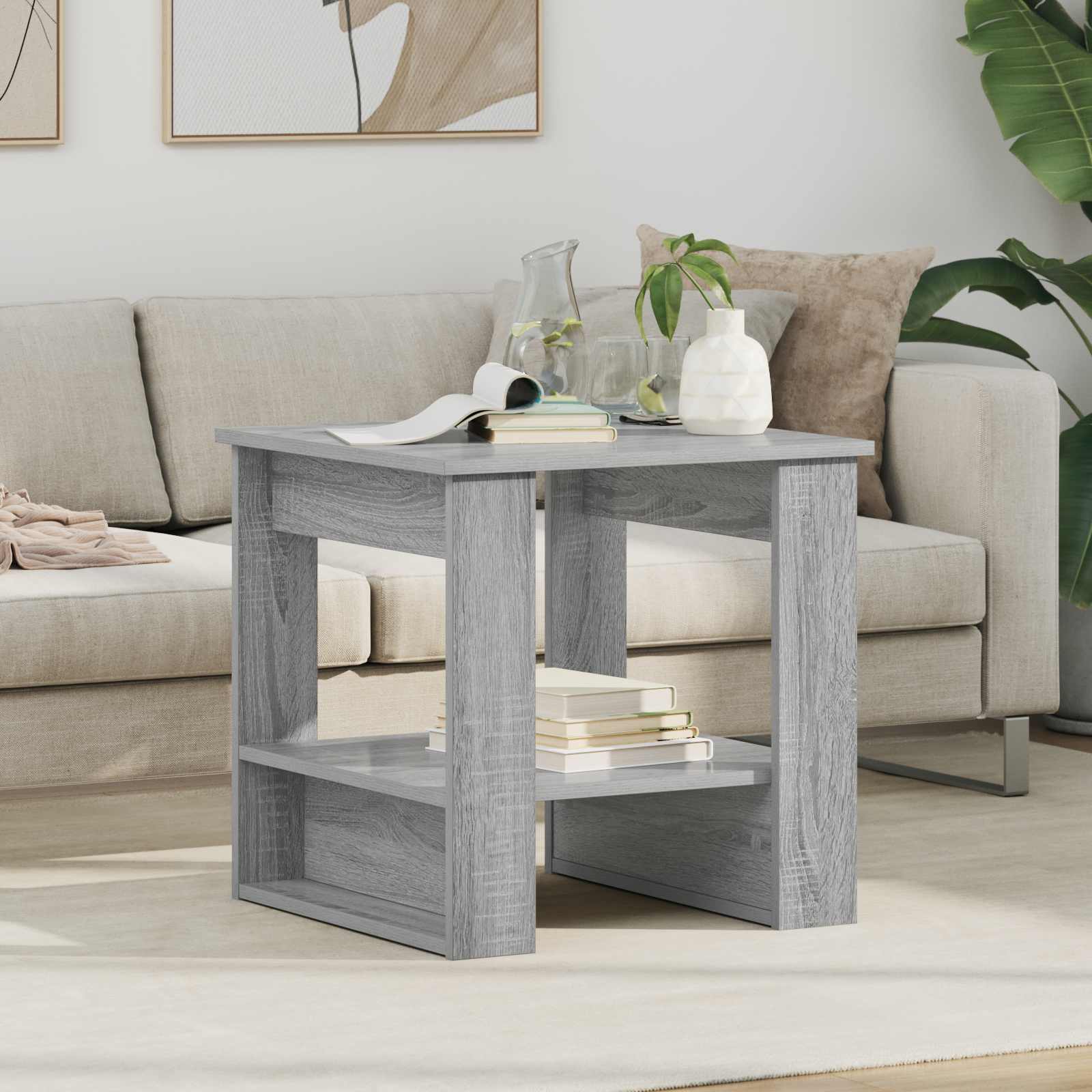 vidaXL Salontafel Wit 72 x 50 x 50 cm Bewerkt hout