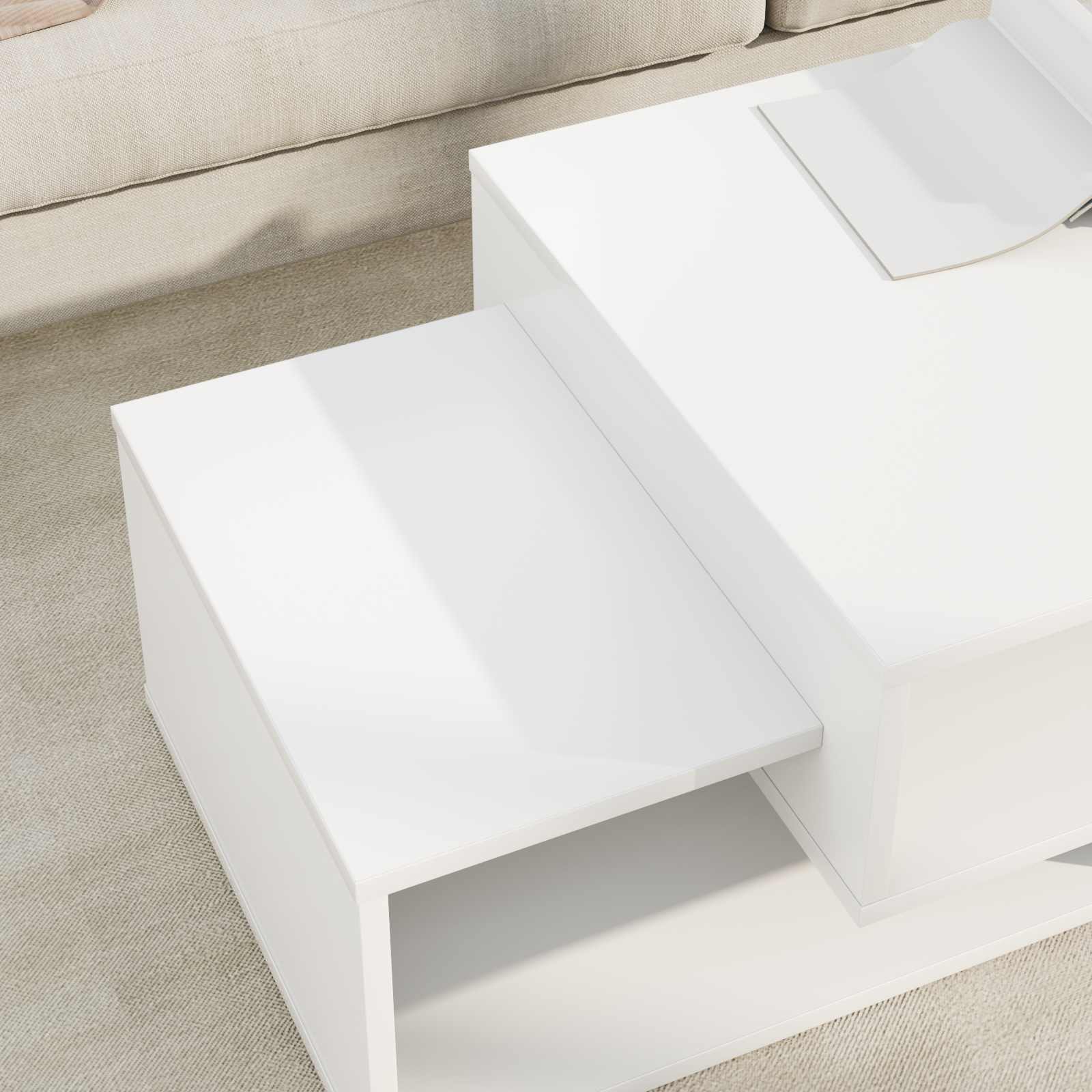 vidaXL Salontafel Wit 105 x 50 x 32,5 cm Bewerkt hout