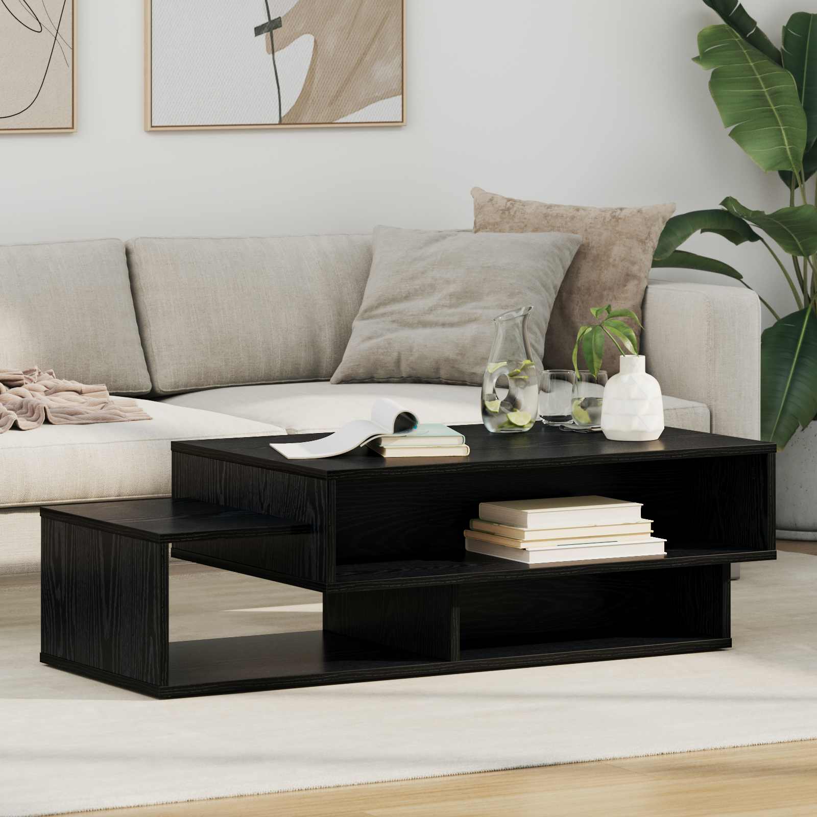 vidaXL Salontafel Wit 105 x 50 x 32,5 cm Bewerkt hout