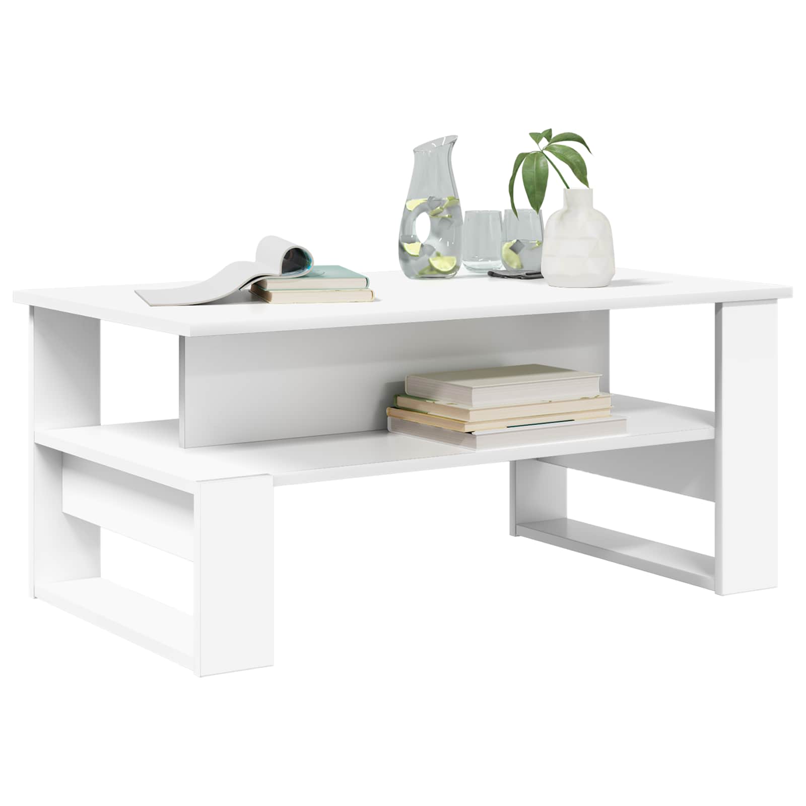 vidaXL Salontafel Wit 90 x 50 x 40 cm Bewerkt hout