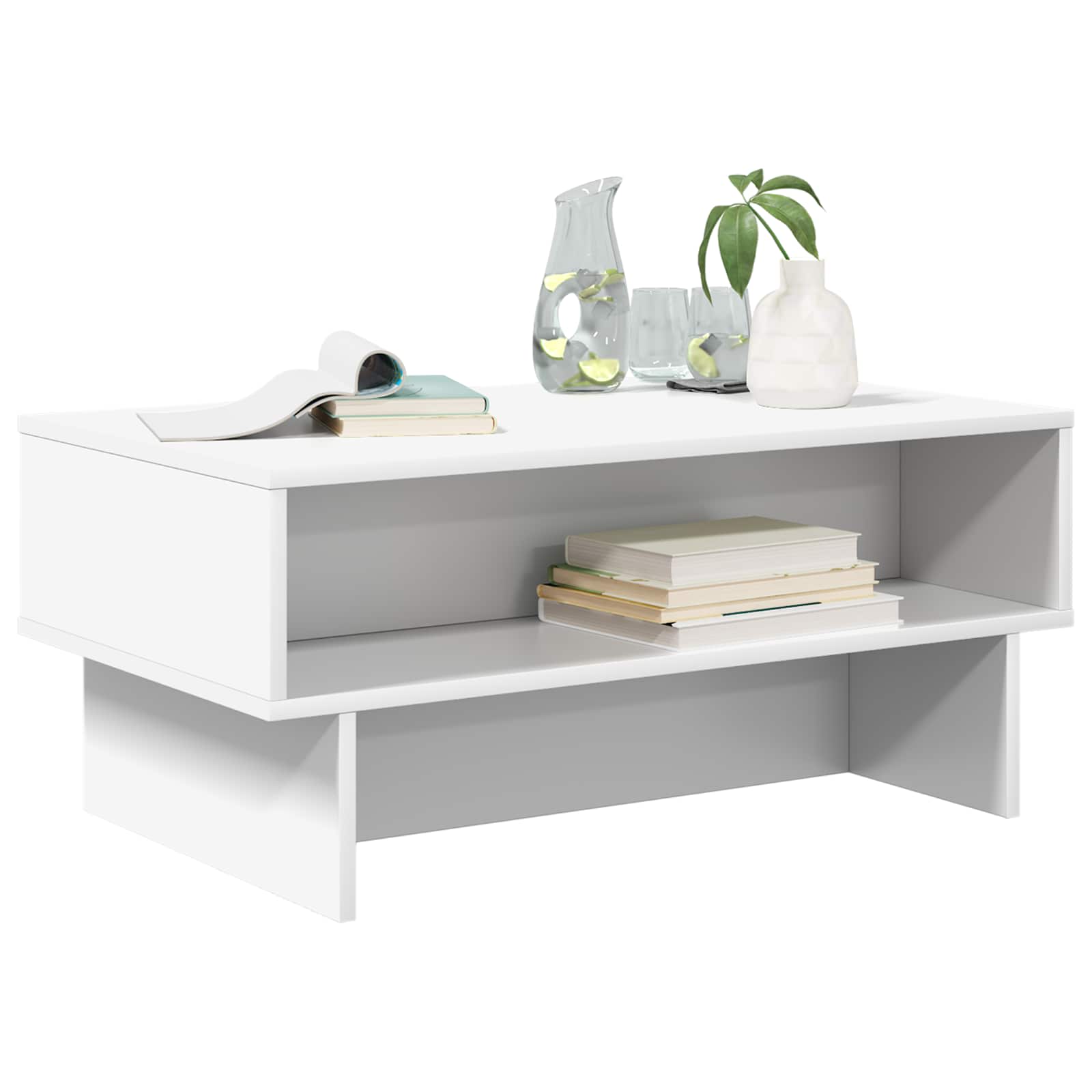 vidaXL Salontafel Wit 80 x 46 x 35 cm Bewerkt hout
