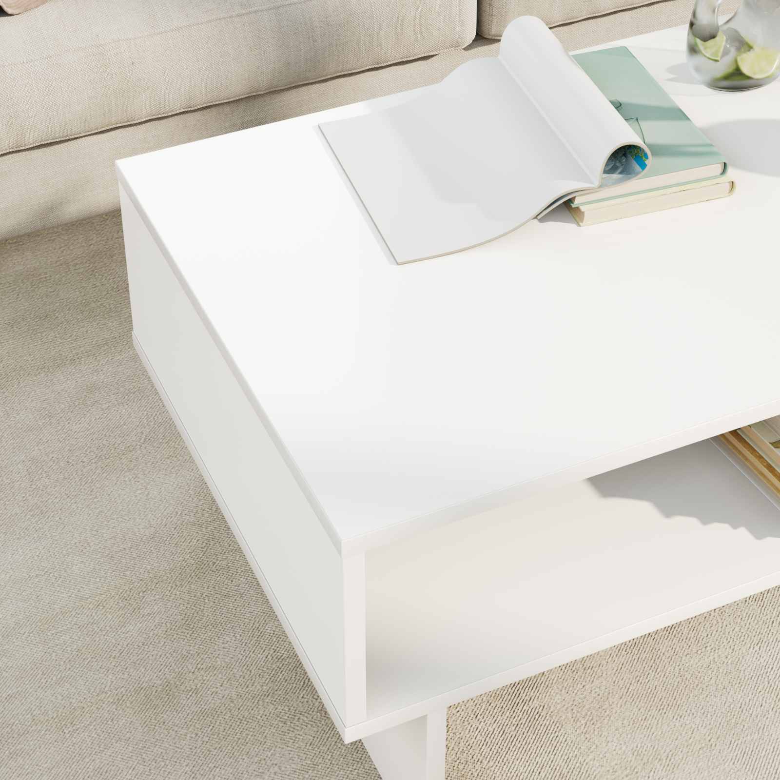 vidaXL Salontafel Wit 80 x 46 x 35 cm Bewerkt hout