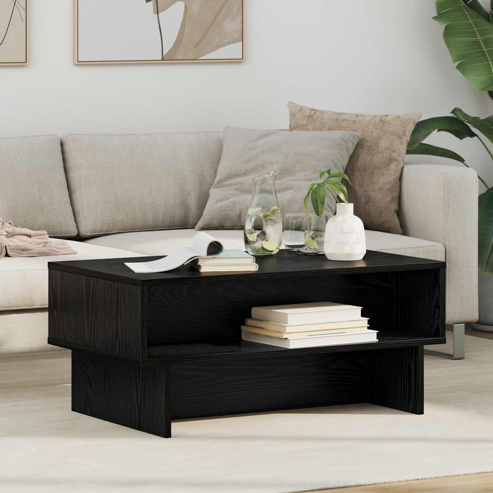 vidaXL Salontafel Wit 80 x 46 x 35 cm Bewerkt hout