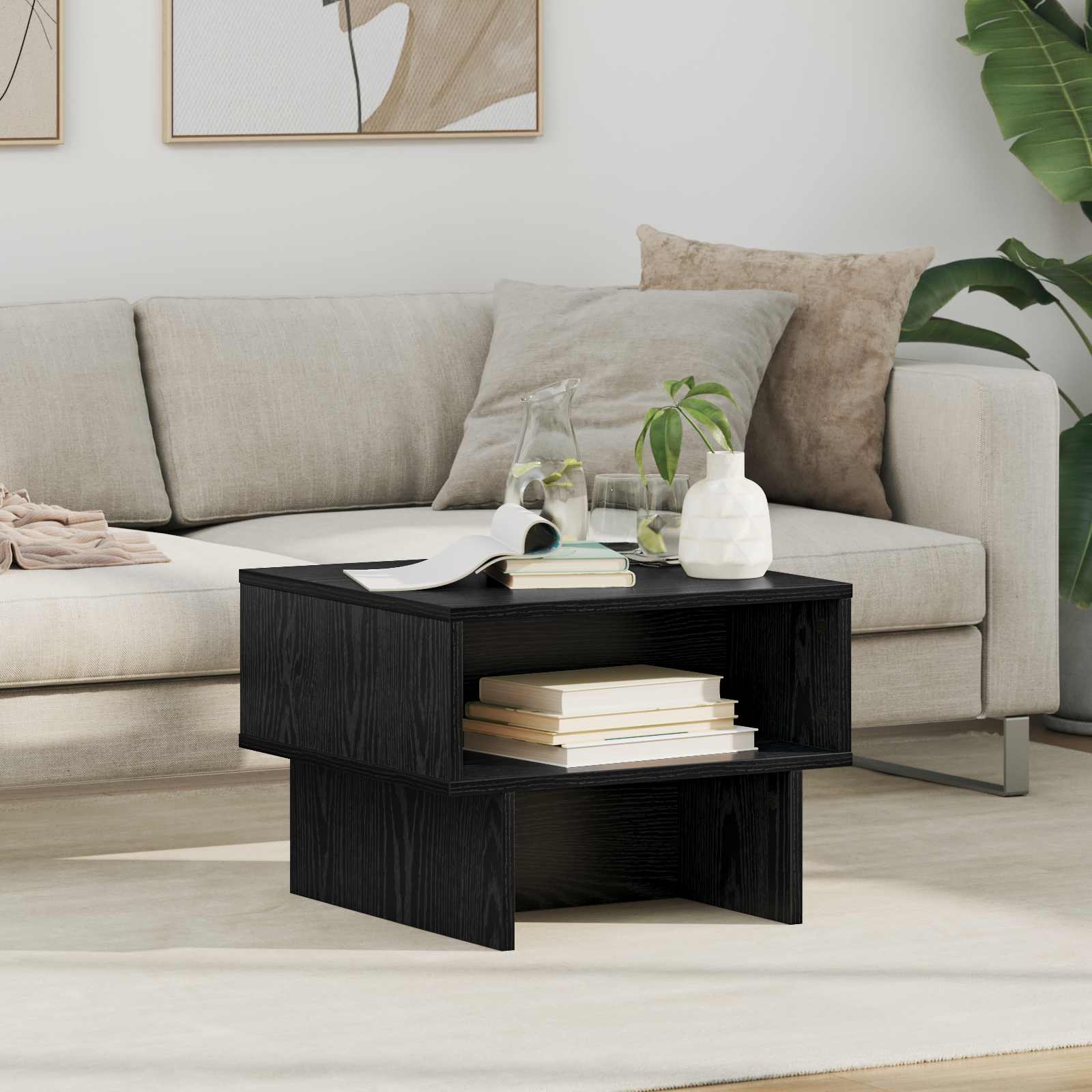 vidaXL Salontafel Wit 80 x 46 x 35 cm Bewerkt hout