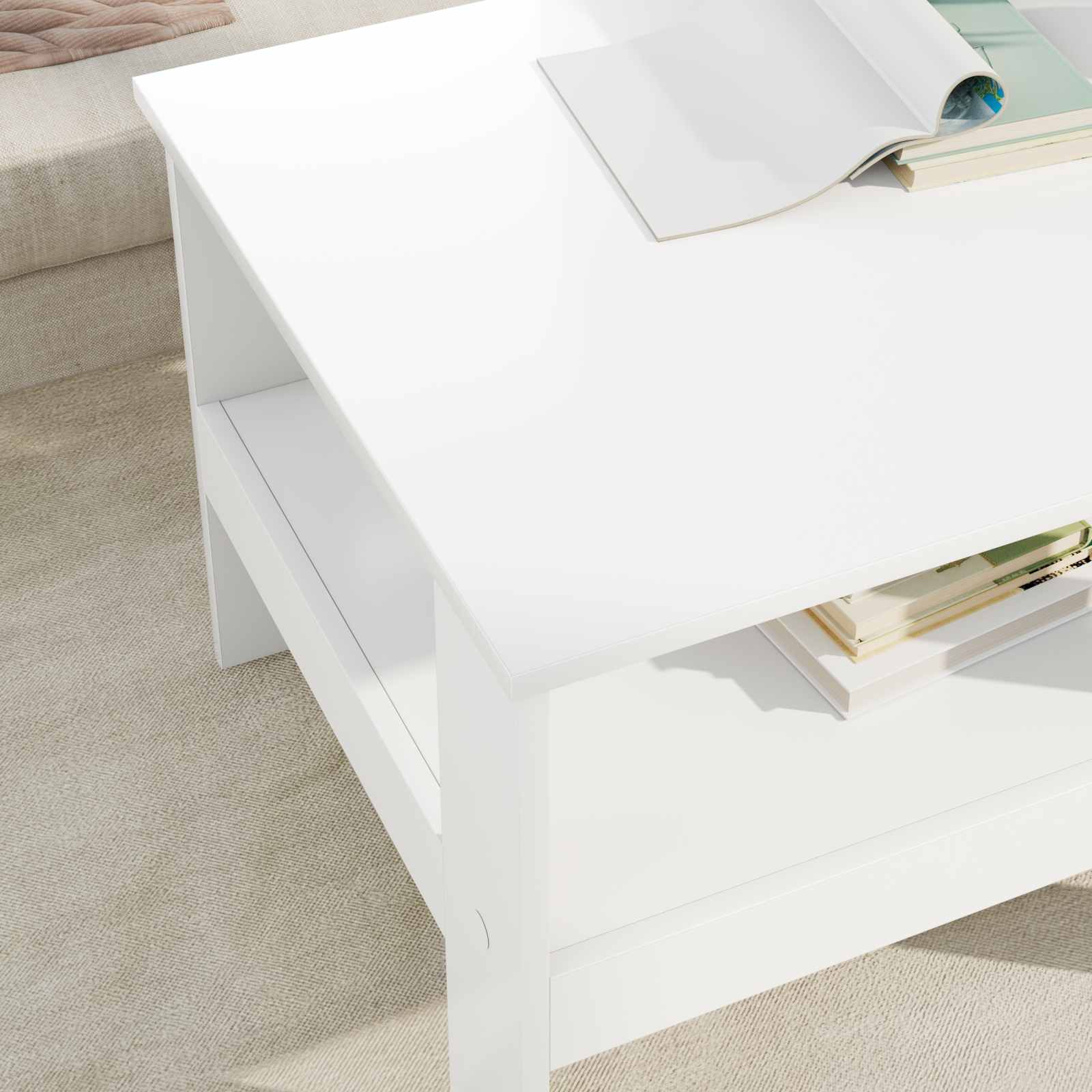 vidaXL Salontafel Wit 57 x 55 x 45 cm Bewerkt hout