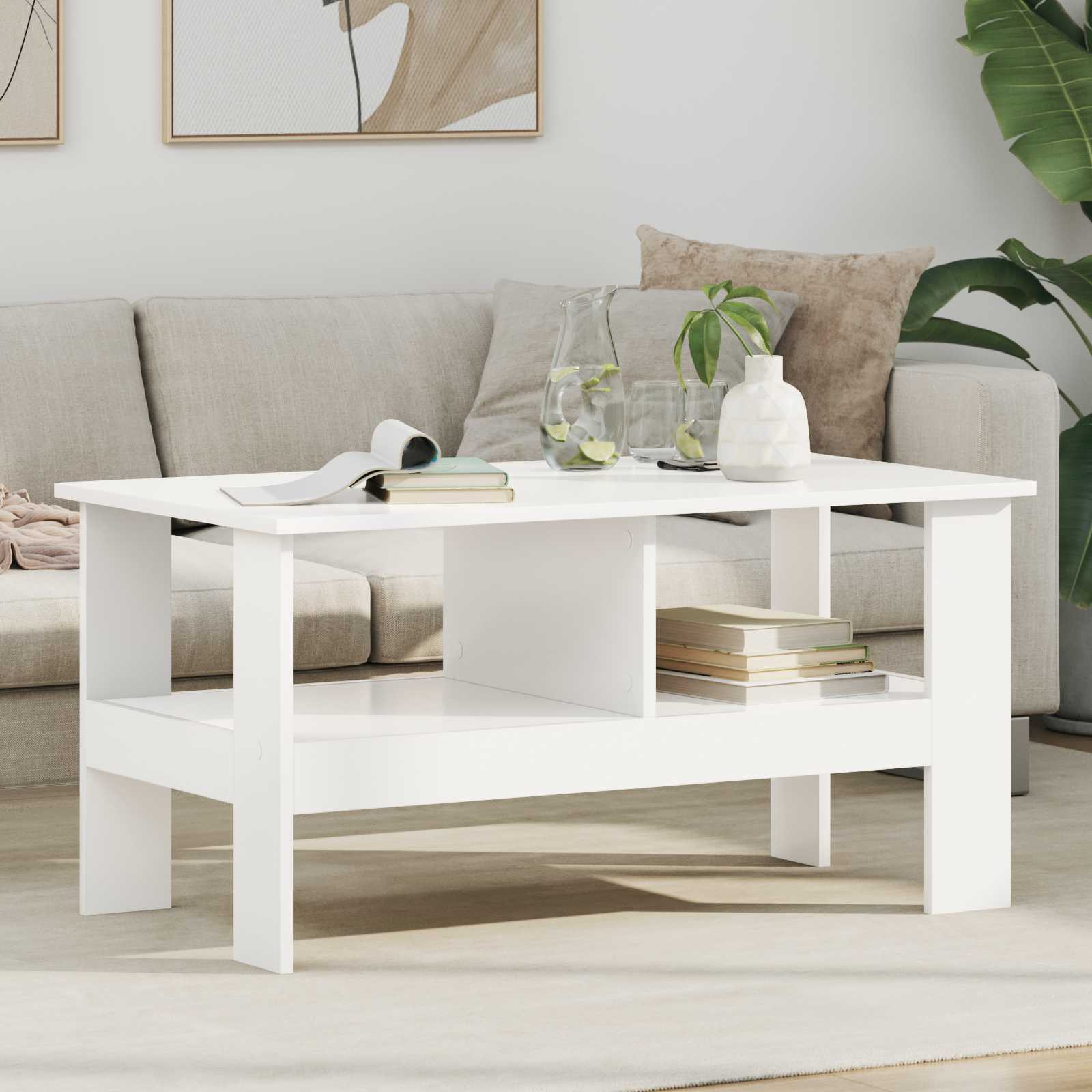 vidaXL Salontafel Wit 57 x 55 x 45 cm Bewerkt hout