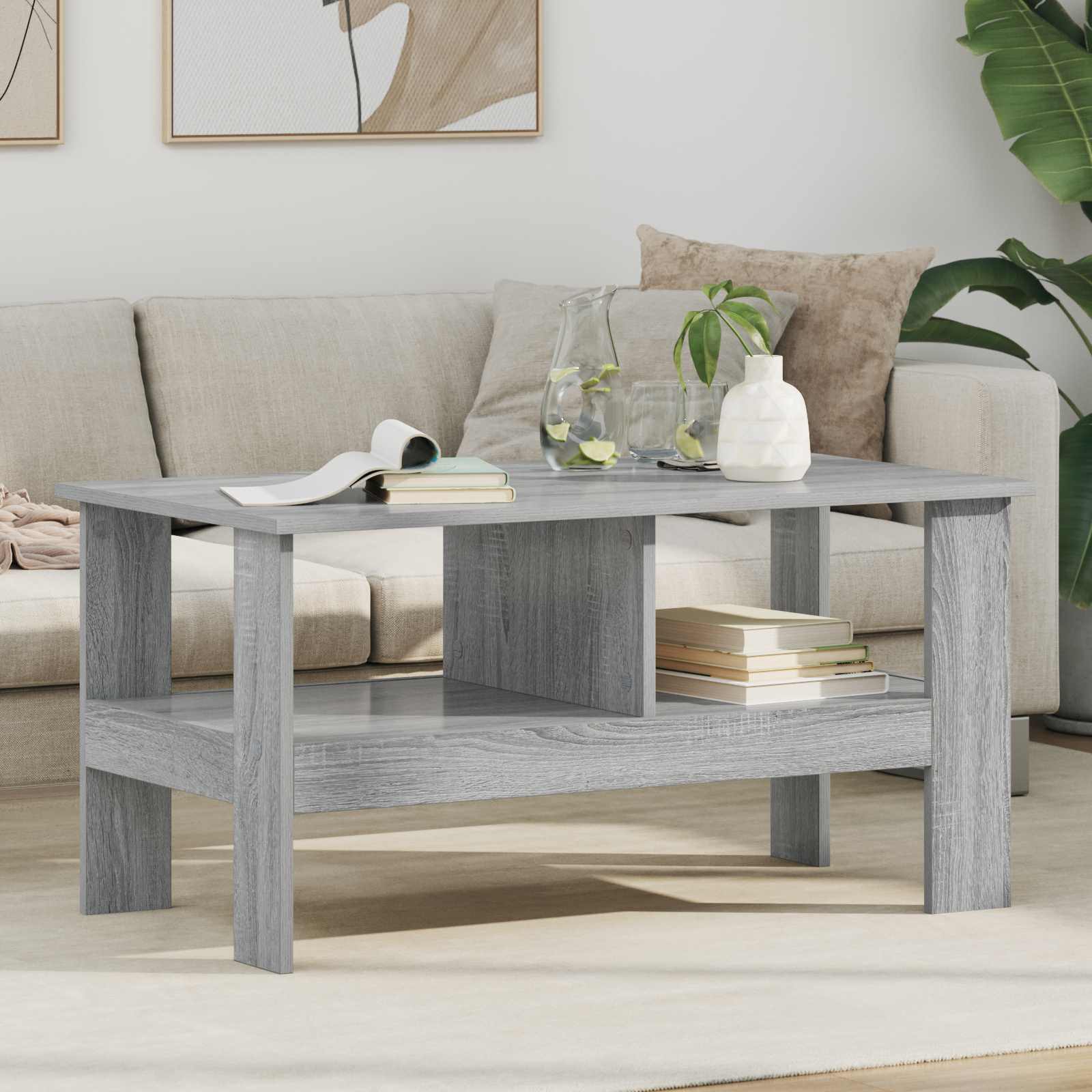 vidaXL Salontafel Wit 57 x 55 x 45 cm Bewerkt hout