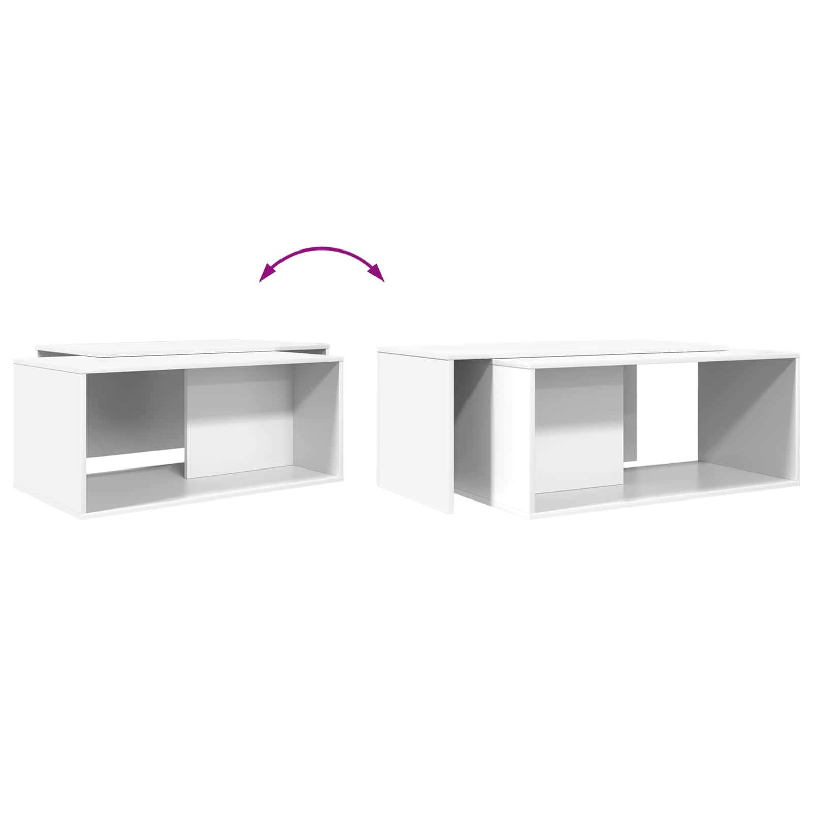 vidaXL Koffietafel Set 2 pcs Wit Bewerkt hout