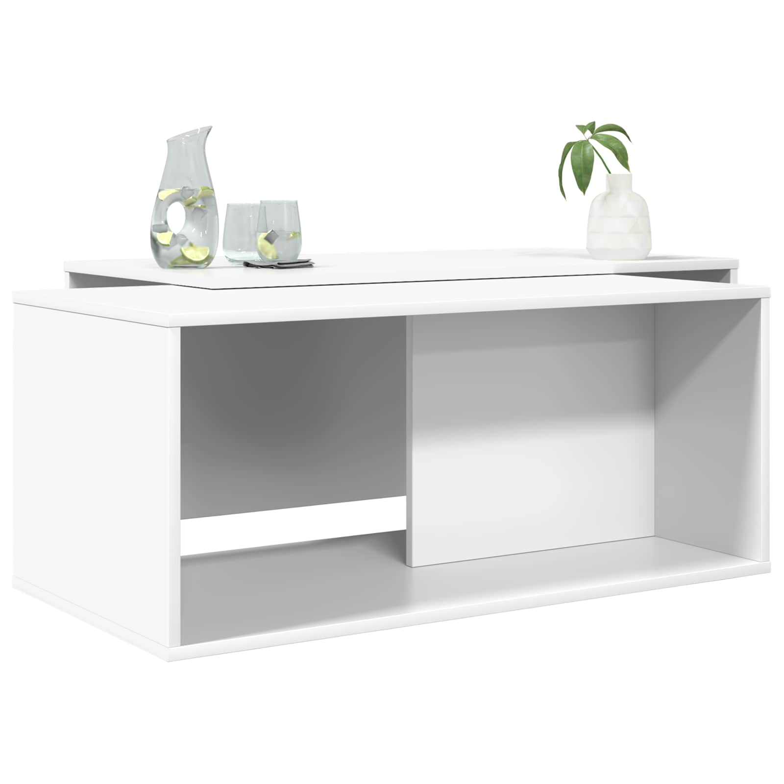 vidaXL Koffietafel Set 2 pcs Wit Bewerkt hout
