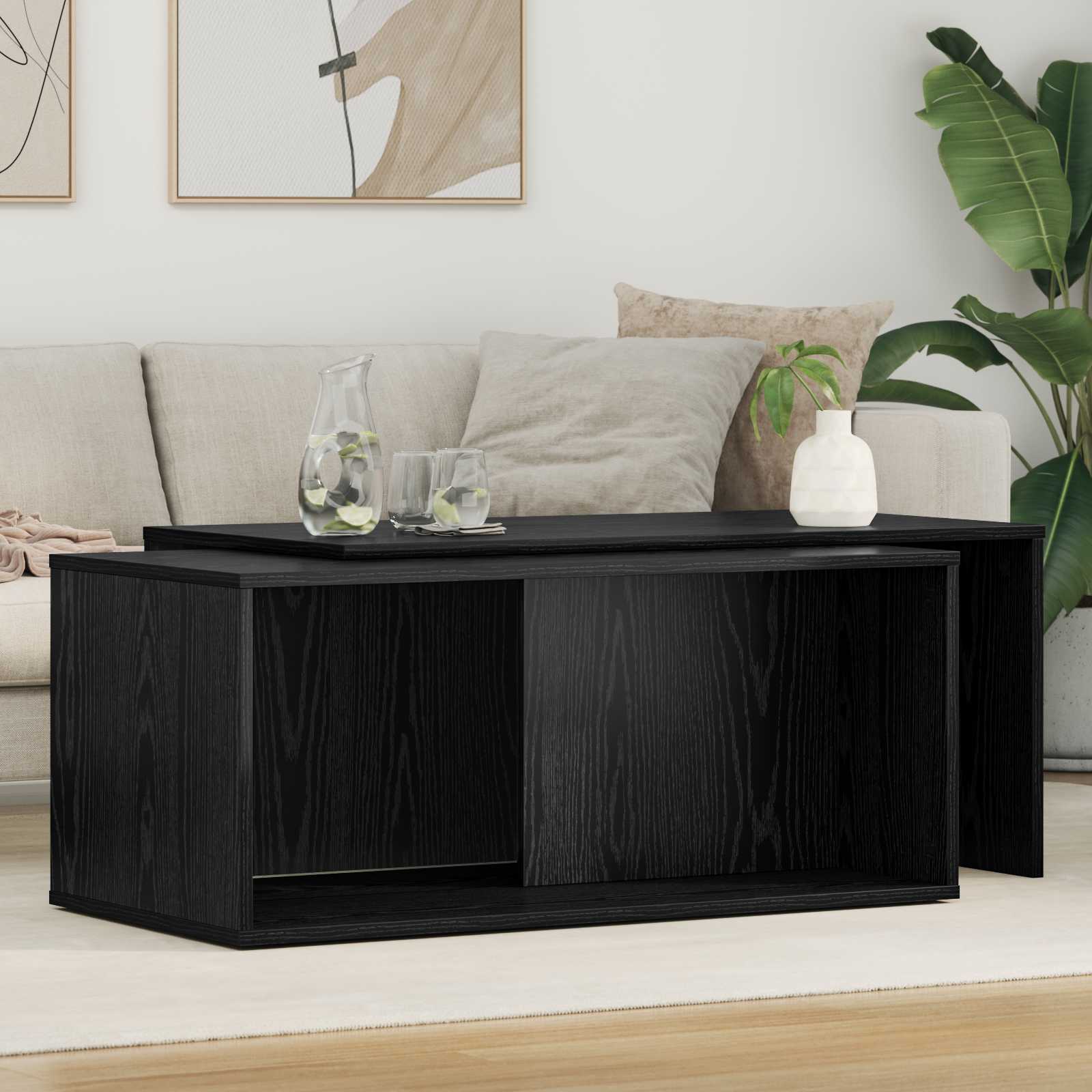 vidaXL Koffietafel Set 2 pcs Wit Bewerkt hout