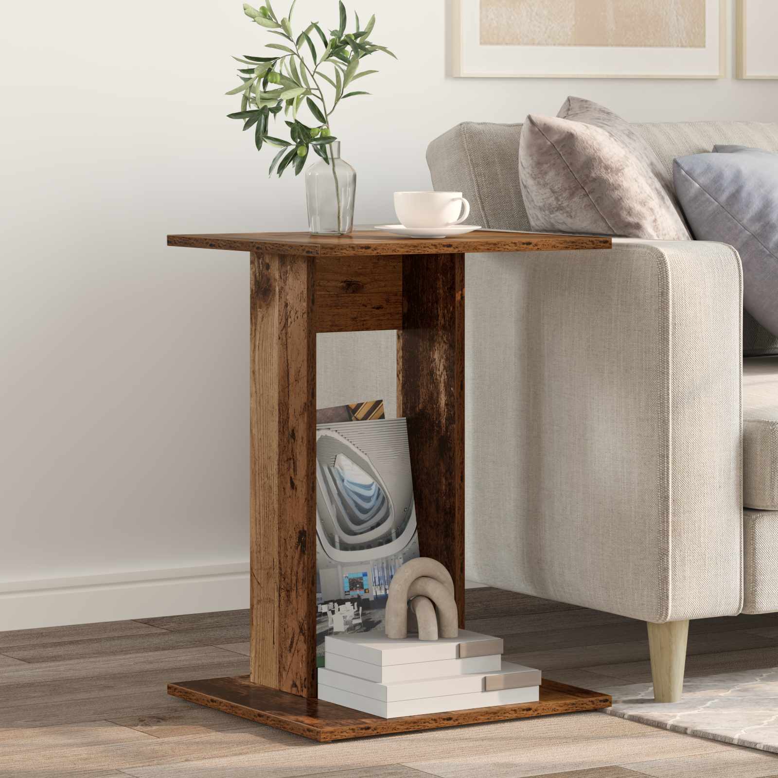 vidaXL Bijzettafel Wit 45 x 40 x 62,5 cm Bewerkt hout