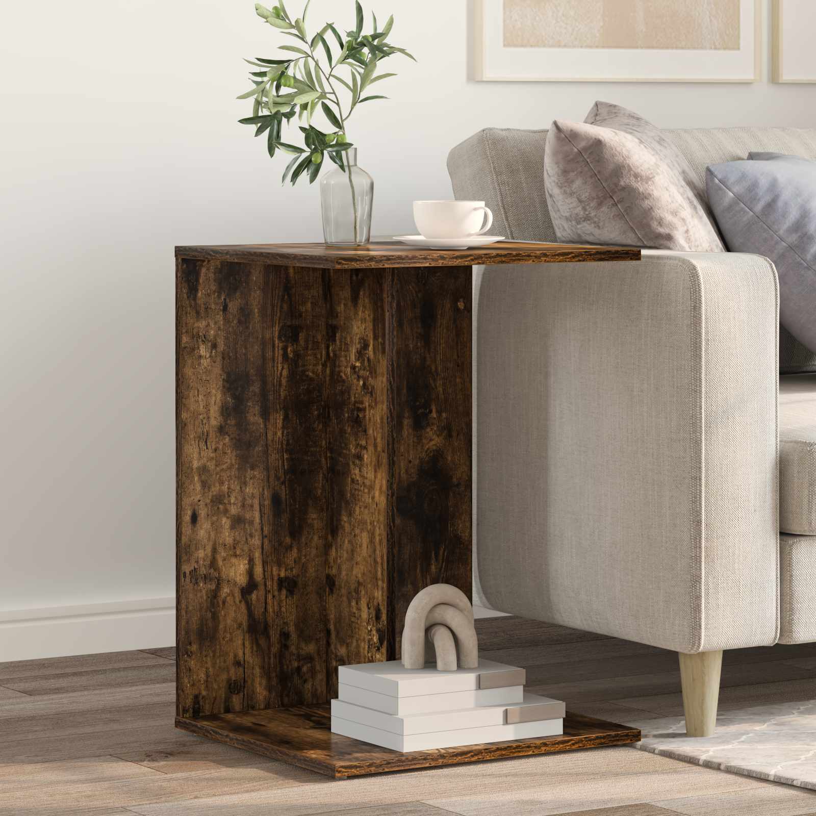 vidaXL Bijzettafel Wit 45 x 40 x 62,5 cm Bewerkt hout