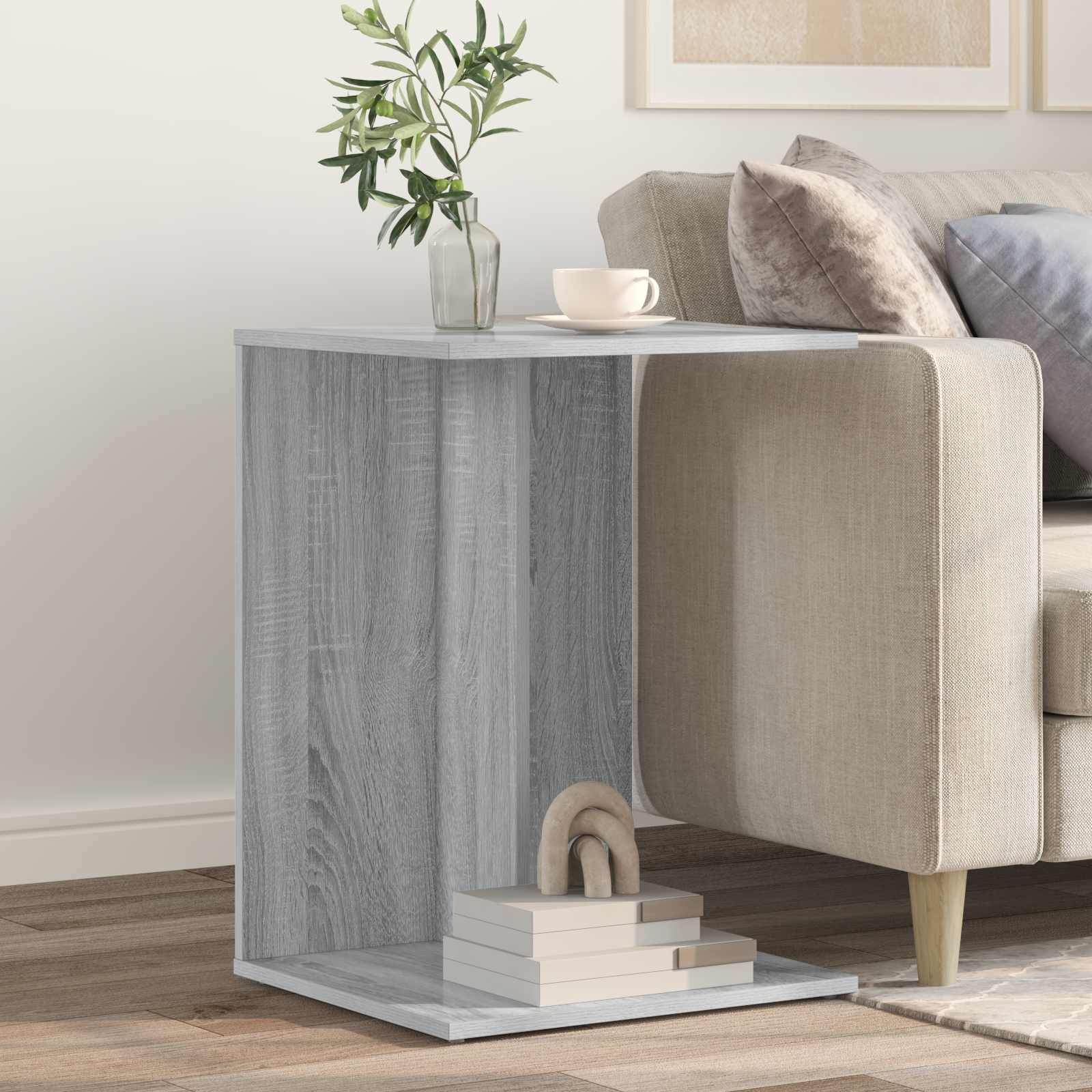 vidaXL Bijzettafel Wit 45 x 40 x 62,5 cm Bewerkt hout