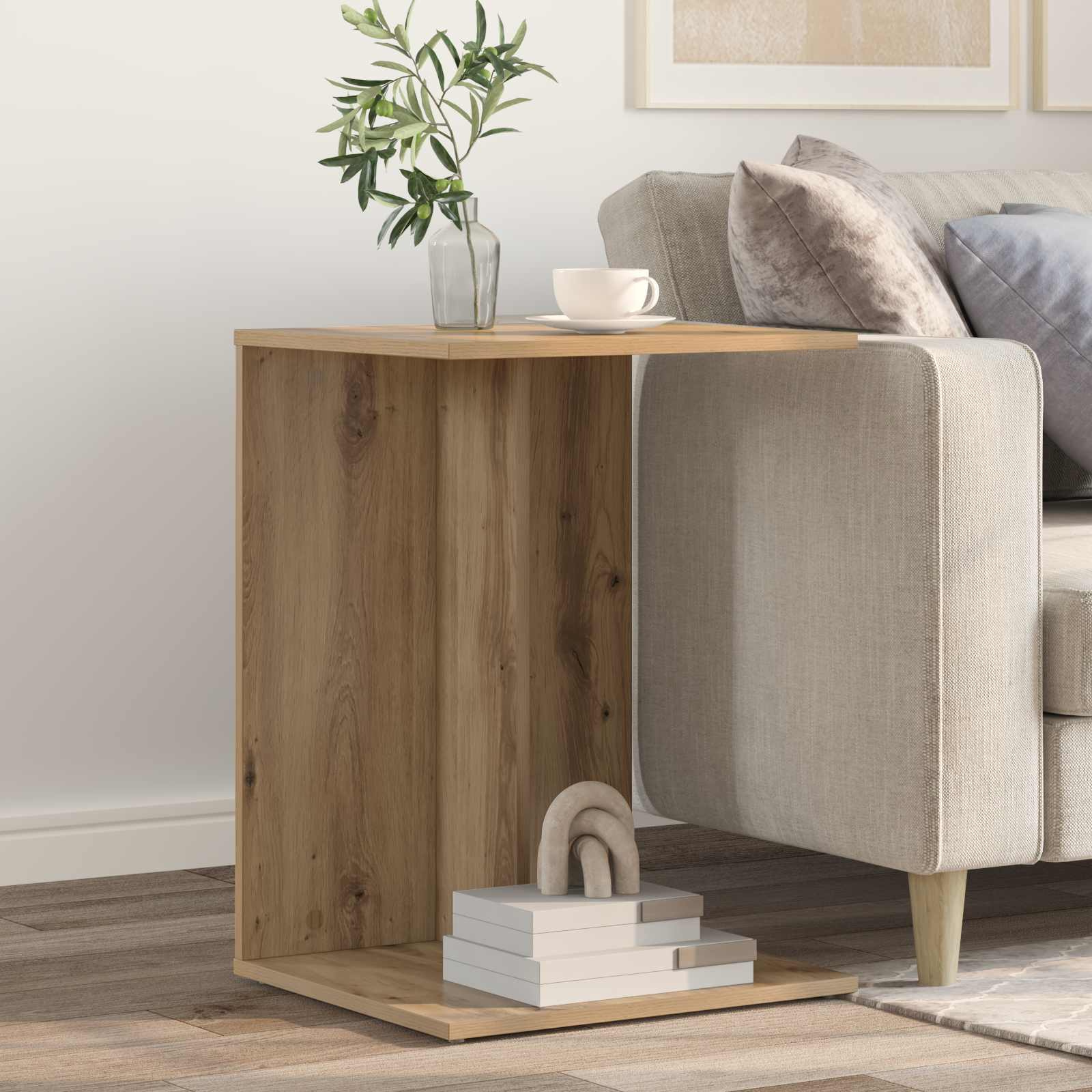 vidaXL Bijzettafel Wit 45 x 40 x 62,5 cm Bewerkt hout