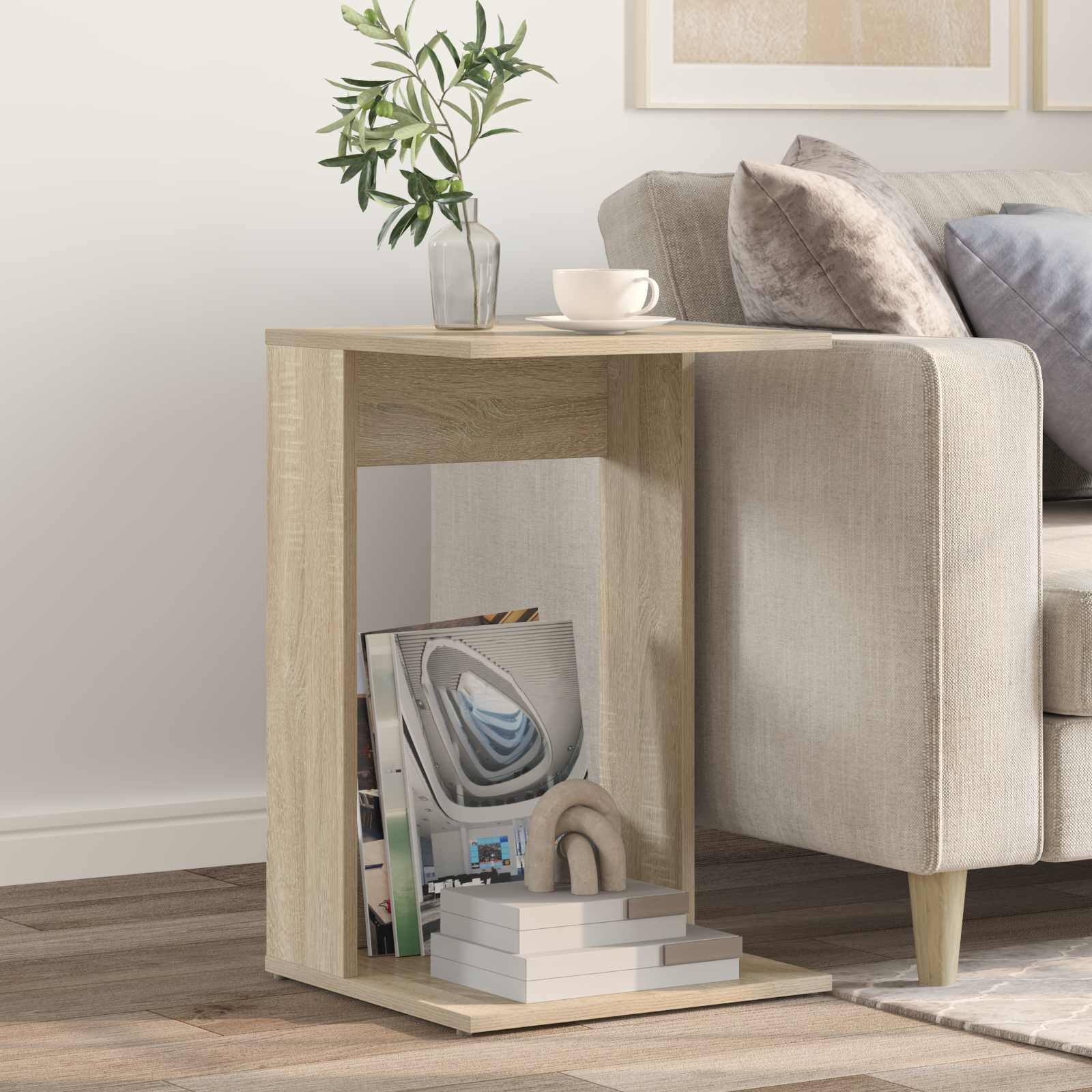 vidaXL Bijzettafel Wit 40 x 38 x 62,5 cm Bewerkt hout