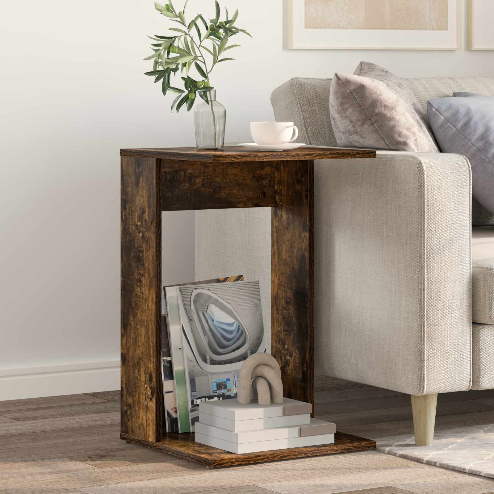 vidaXL Bijzettafel Wit 40 x 38 x 62,5 cm Bewerkt hout