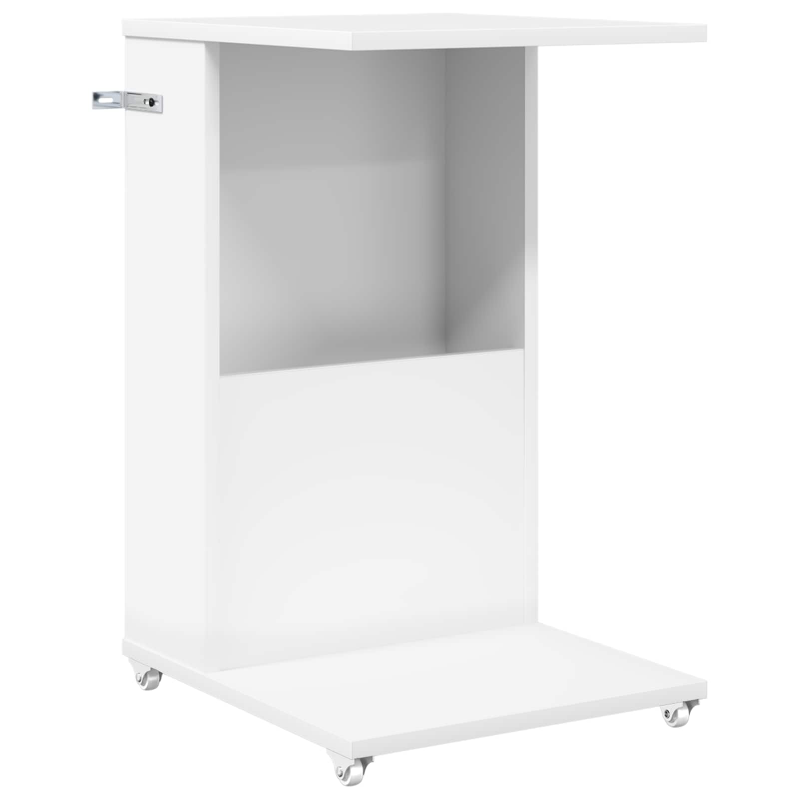 vidaXL Bijzettafel met wiel Wit 40 x 35 x 60 cm Bewerkt hout