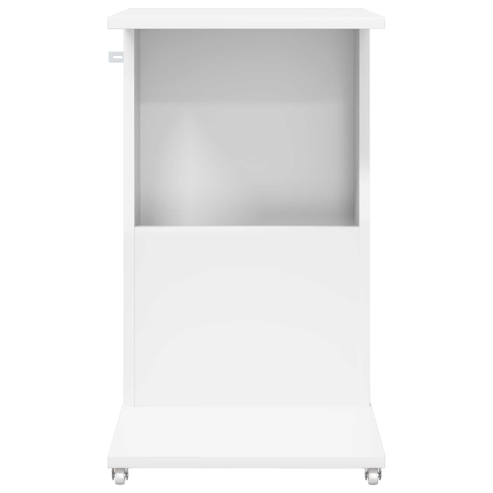 vidaXL Bijzettafel met wiel Wit 40 x 35 x 60 cm Bewerkt hout