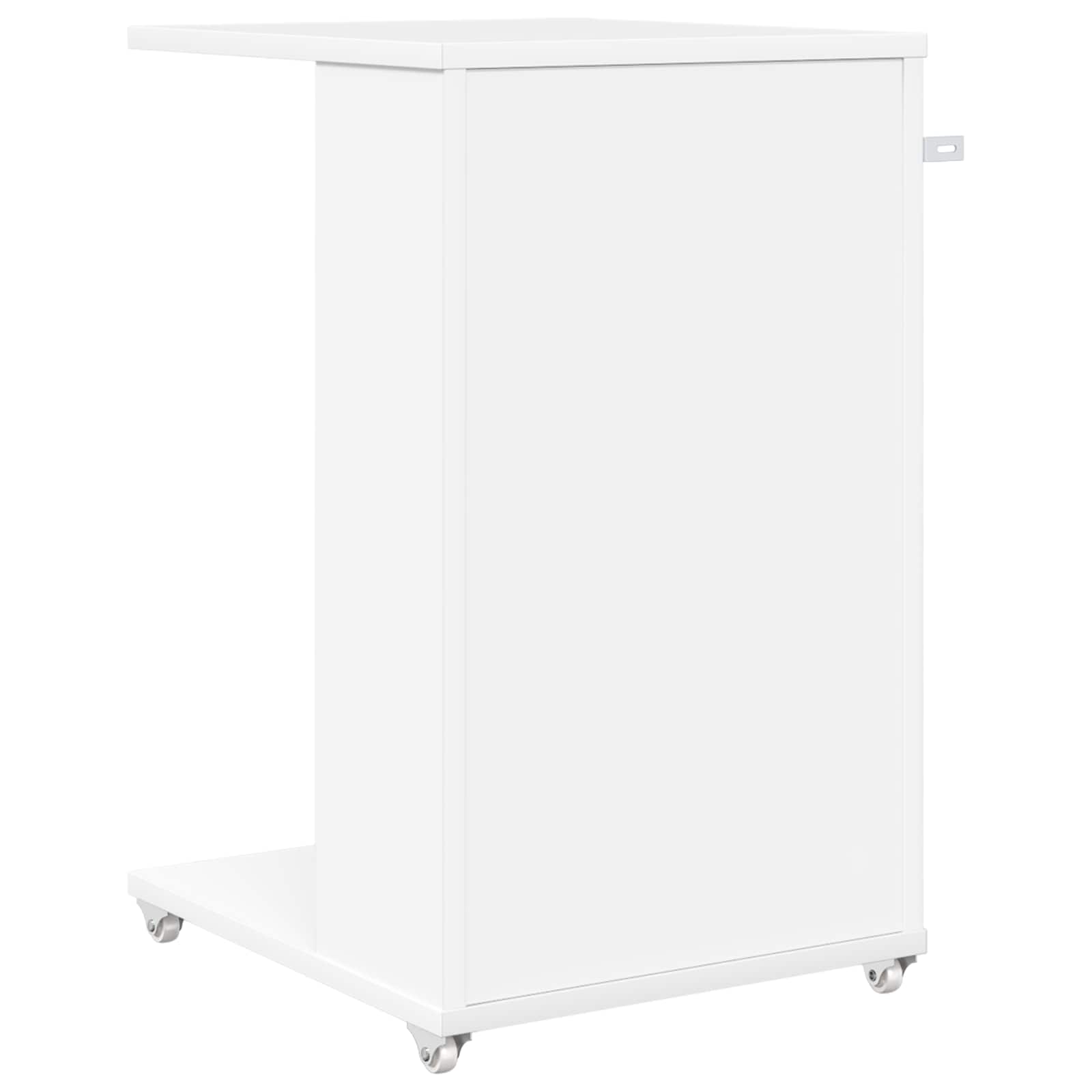 vidaXL Bijzettafel met wiel Wit 40 x 35 x 60 cm Bewerkt hout