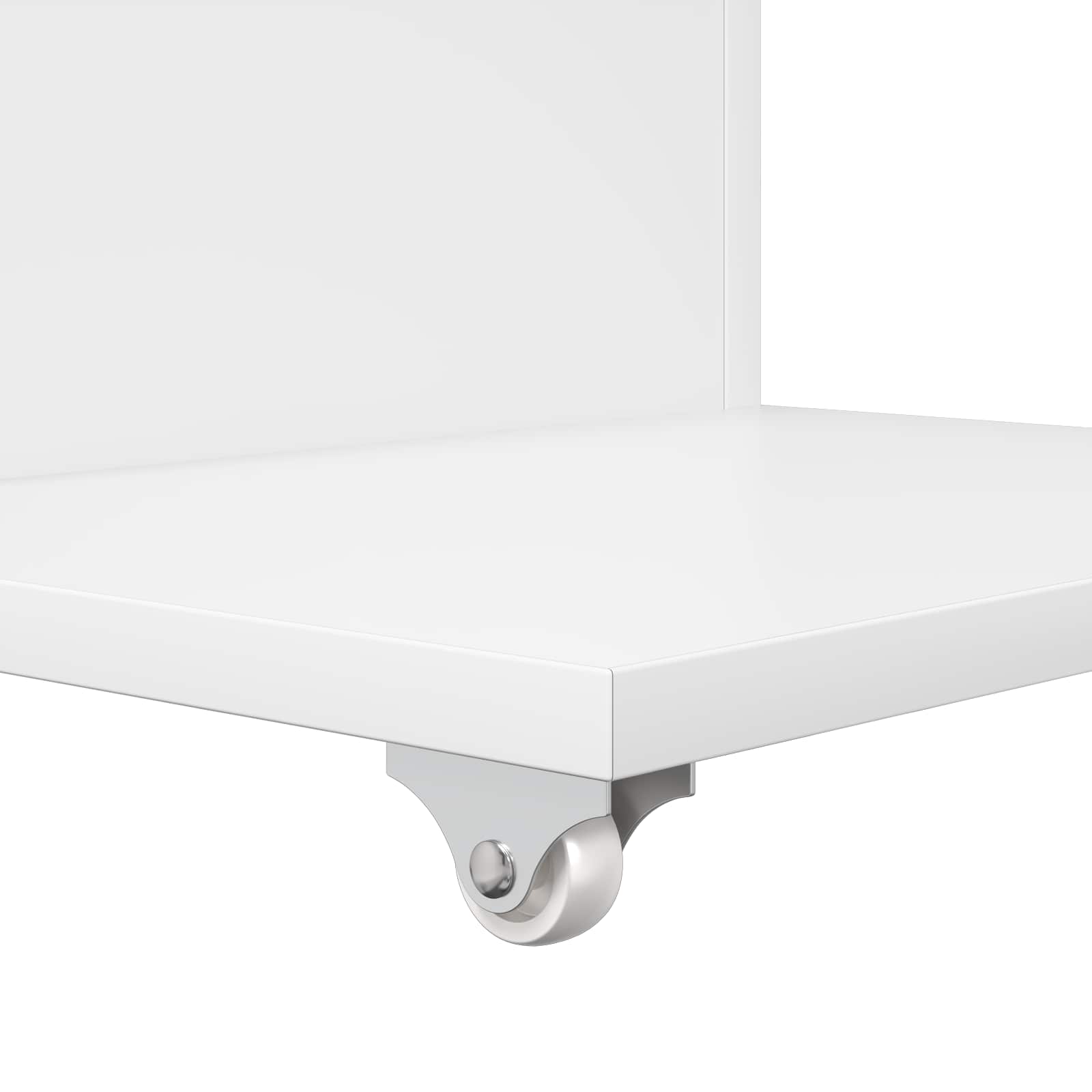 vidaXL Bijzettafel met wiel Wit 40 x 35 x 60 cm Bewerkt hout