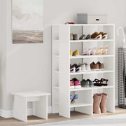 vidaXL Schoenenkast met plank met opslag 2 pcs Wit Bewerkt hout