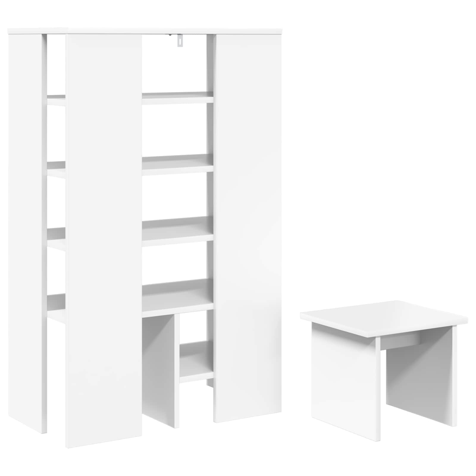 vidaXL Schoenenkast met plank met opslag 2 pcs Wit Bewerkt hout
