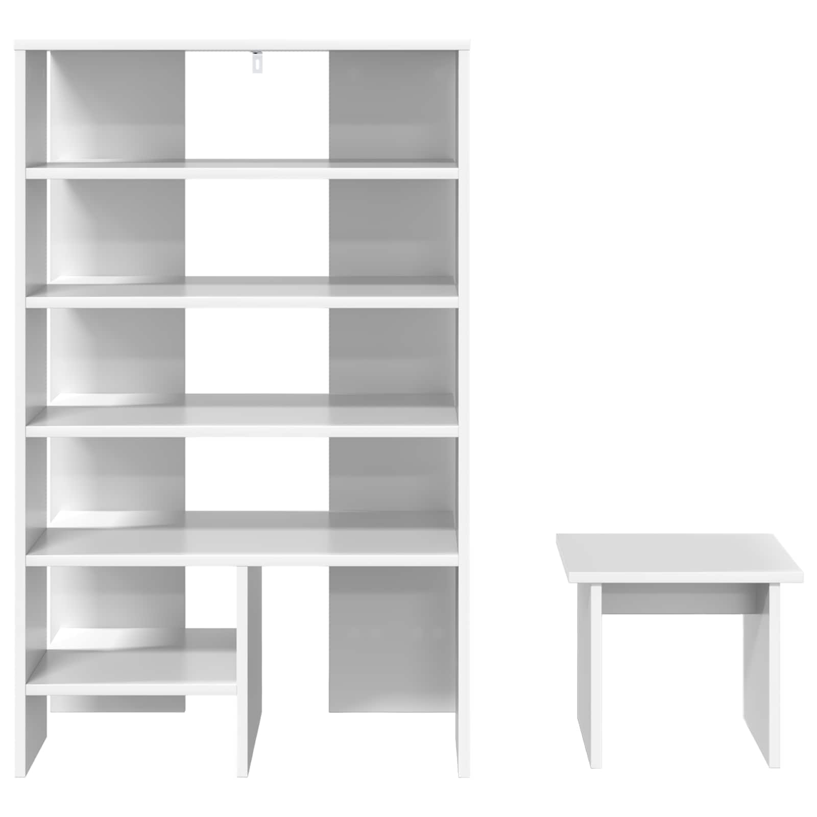 vidaXL Schoenenkast met plank met opslag 2 pcs Wit Bewerkt hout