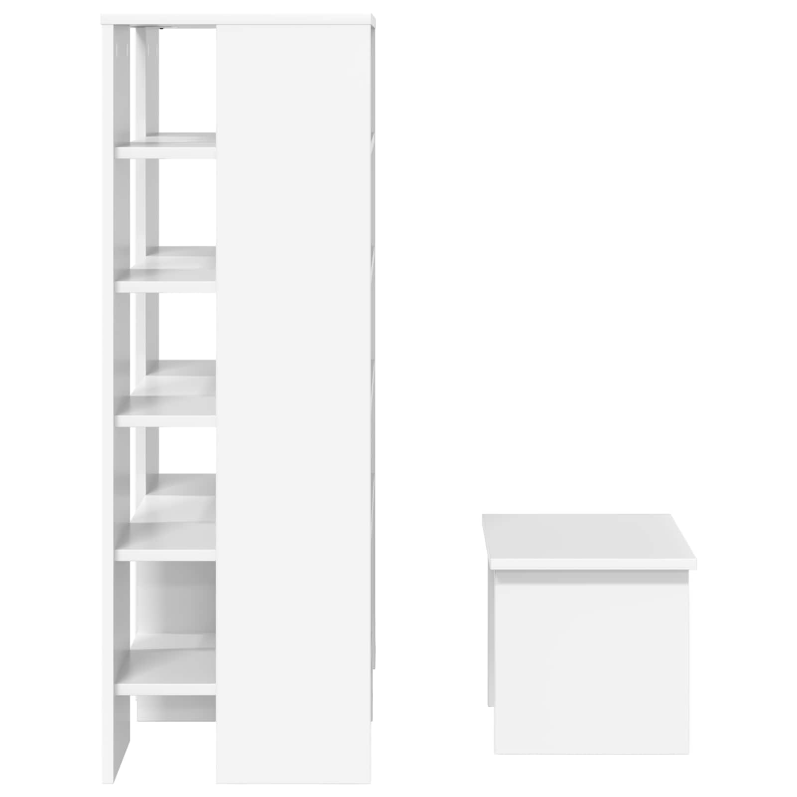 vidaXL Schoenenkast met plank met opslag 2 pcs Wit Bewerkt hout