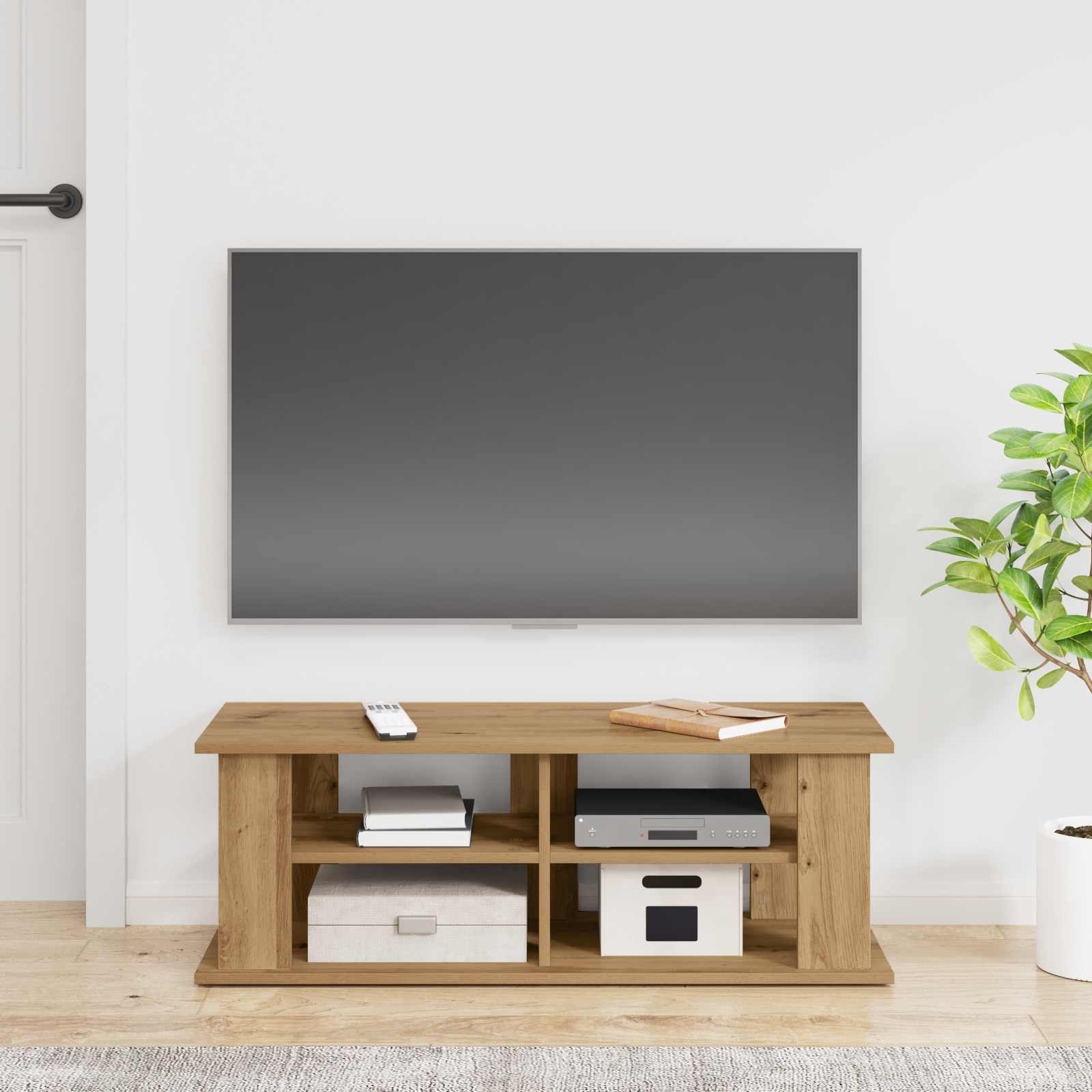 vidaXL TV-standaard Zwart Eiken 96 x 35 x 33,5 cm