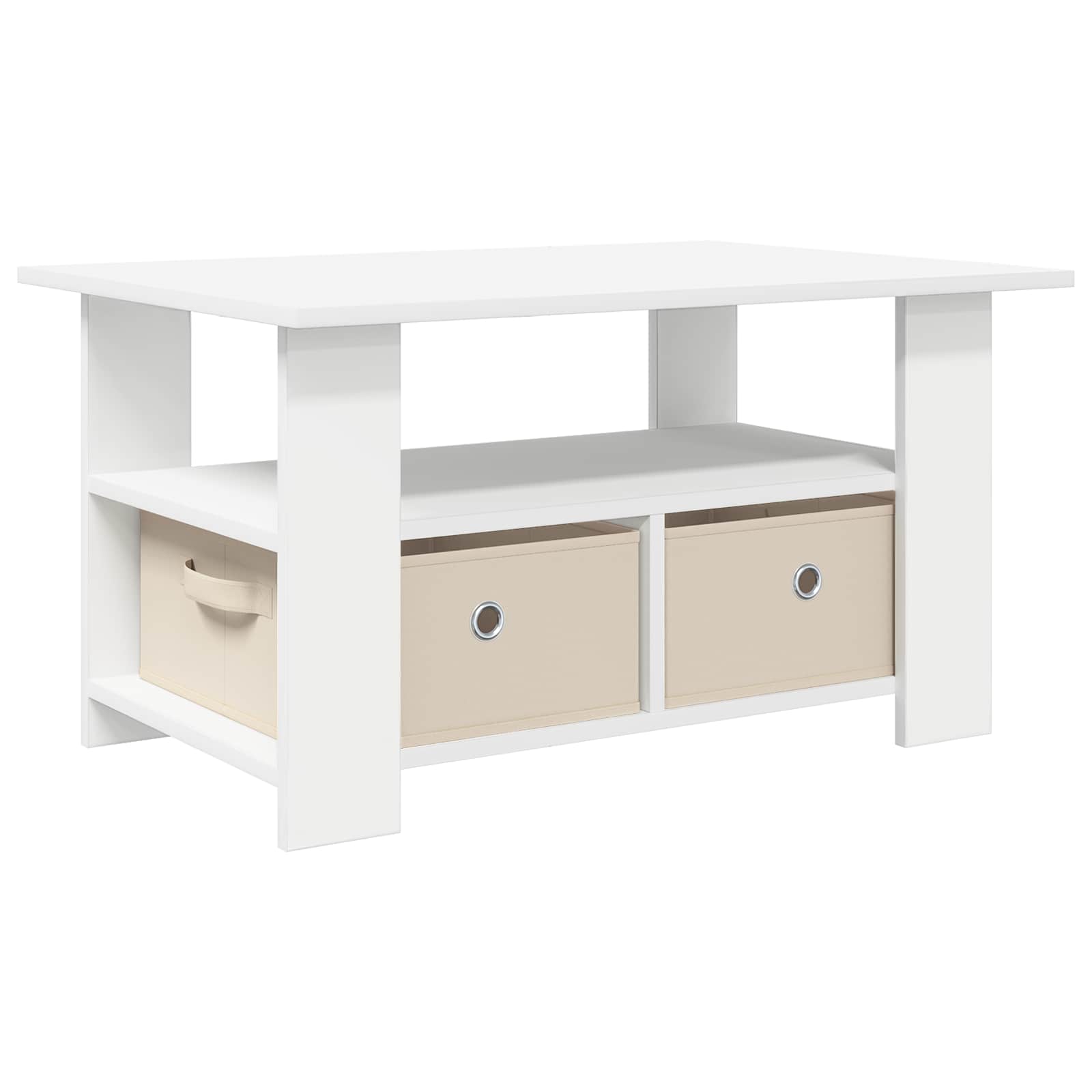vidaXL Salontafel met lade Wit 77 x 55 x 42 cm Bewerkt hout