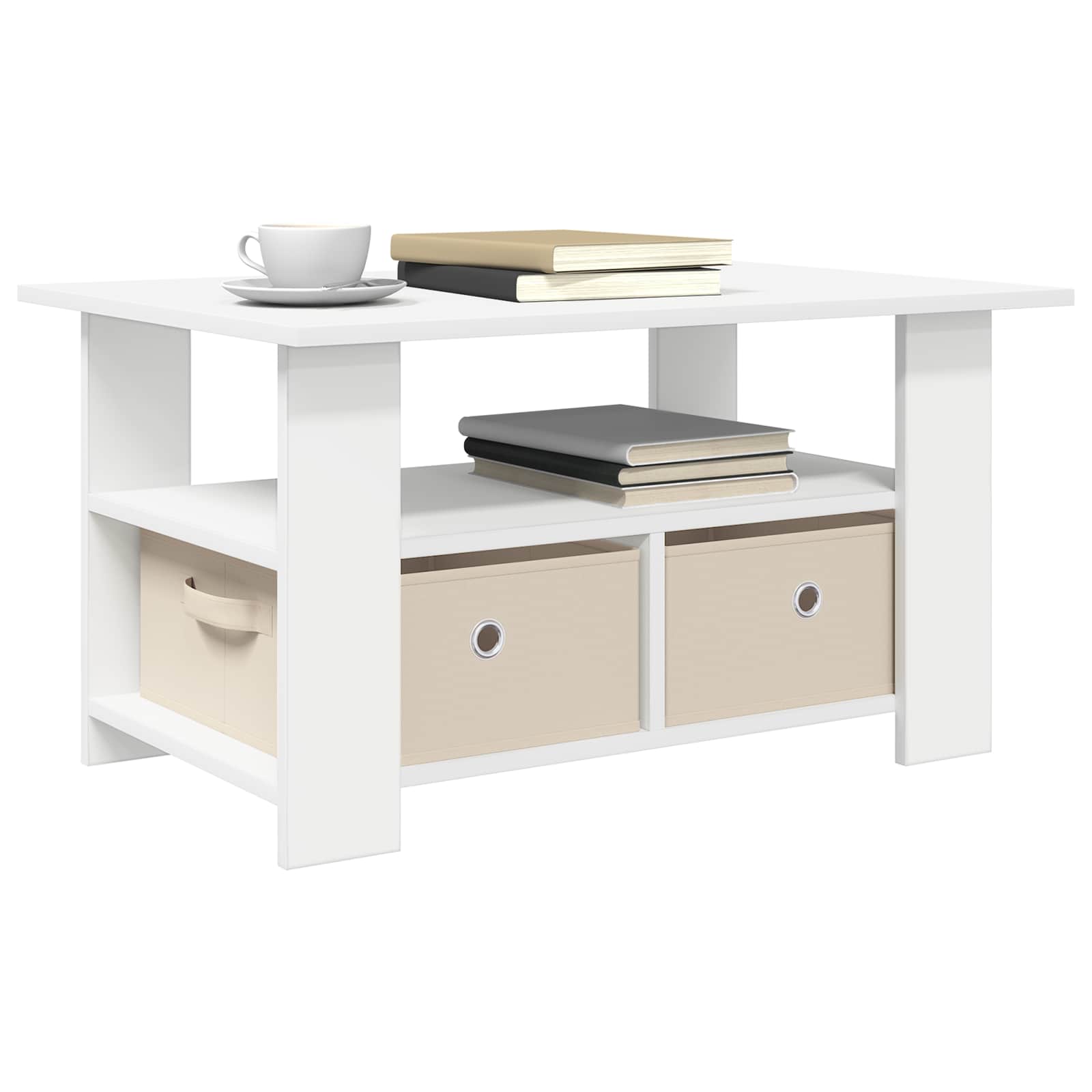 vidaXL Salontafel met lade Wit 77 x 55 x 42 cm Bewerkt hout