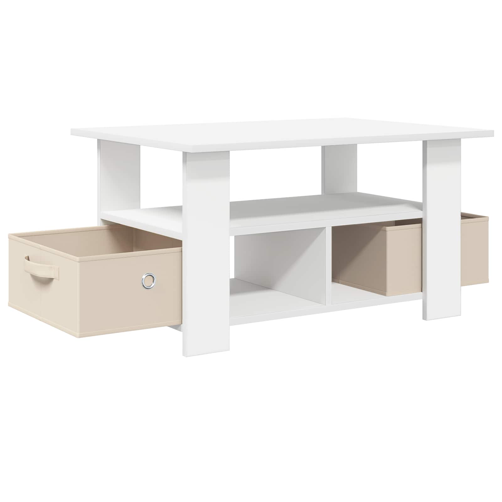 vidaXL Salontafel met lade Wit 77 x 55 x 42 cm Bewerkt hout