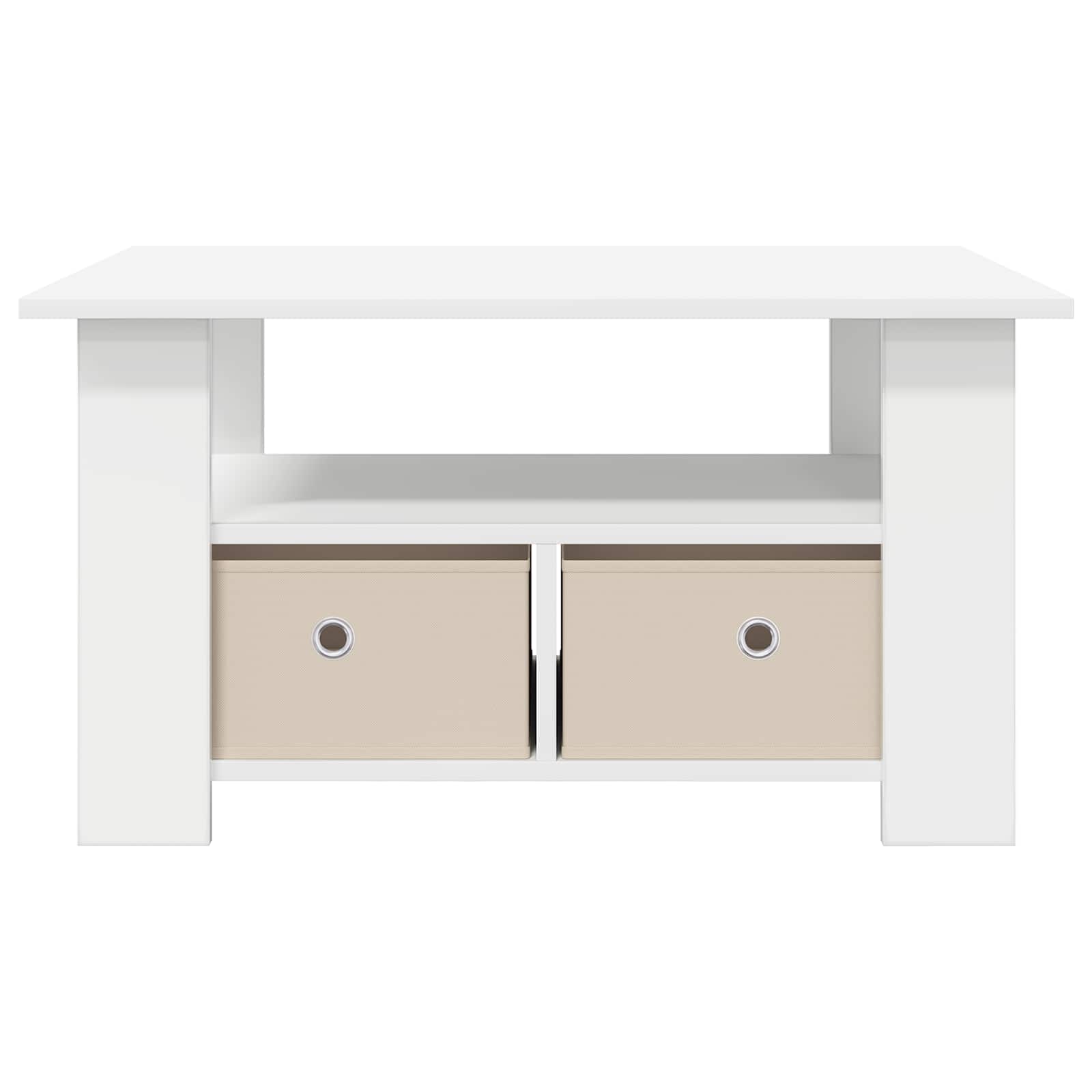 vidaXL Salontafel met lade Wit 77 x 55 x 42 cm Bewerkt hout