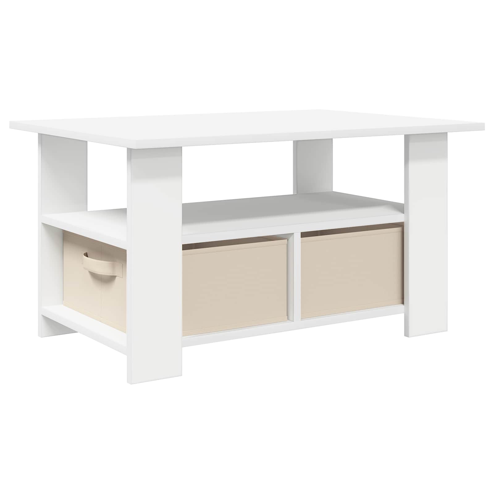 vidaXL Salontafel met lade Wit 77 x 55 x 42 cm Bewerkt hout