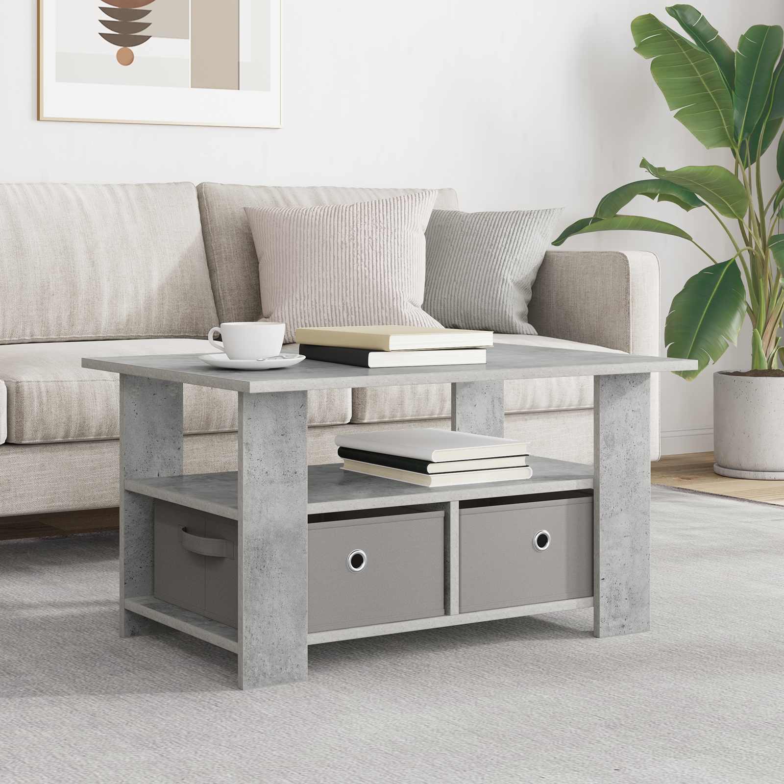 vidaXL Salontafel met lade Wit 77 x 55 x 42 cm Bewerkt hout