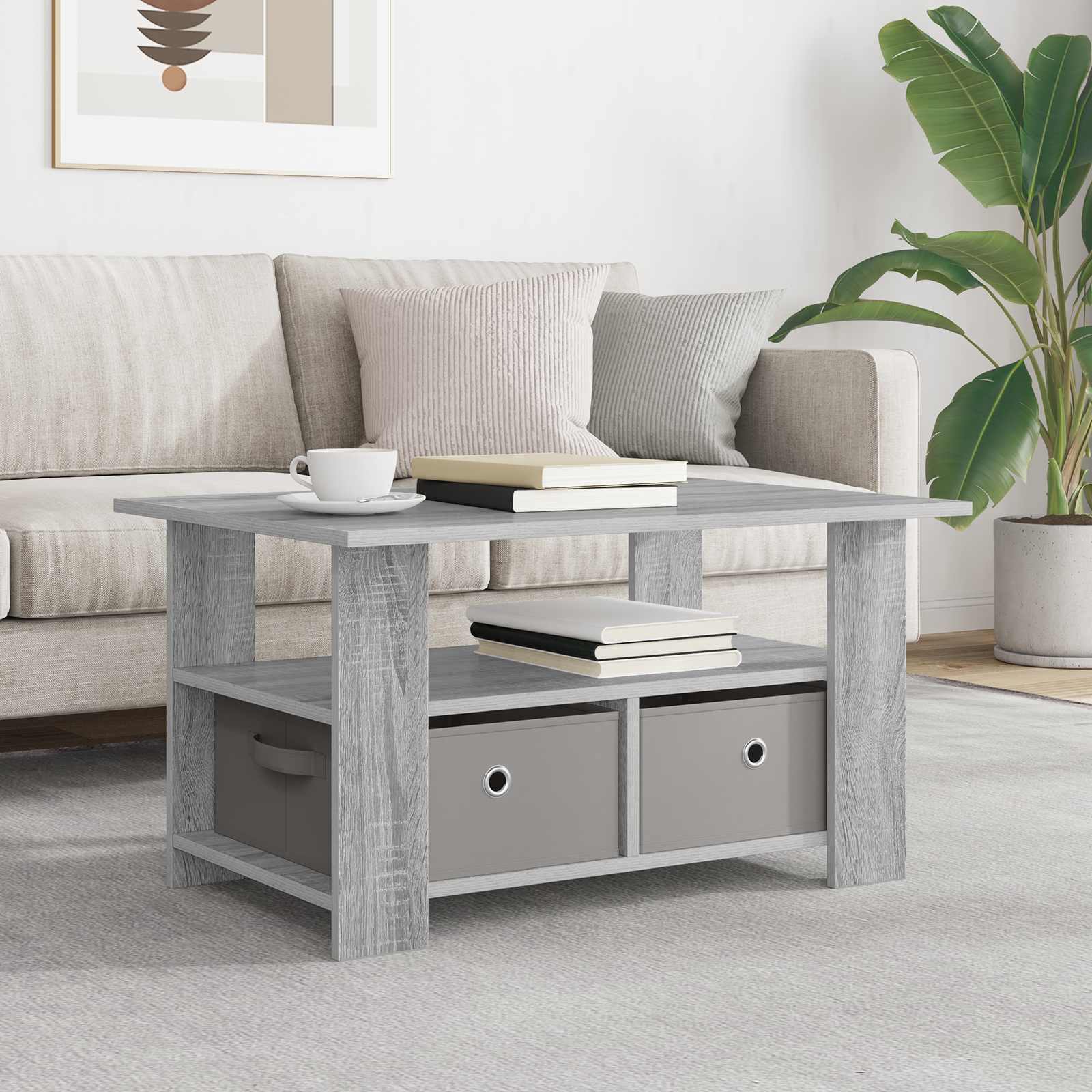 vidaXL Salontafel met lade Wit 77 x 55 x 42 cm Bewerkt hout