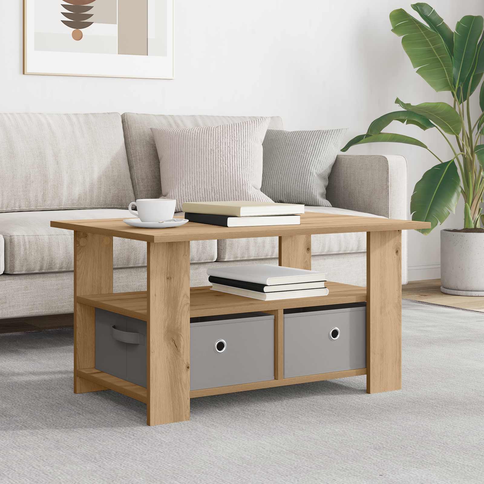 vidaXL Salontafel met lade Wit 77 x 55 x 42 cm Bewerkt hout